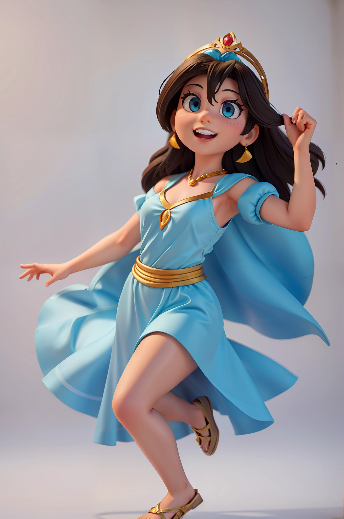 Disney's Princess Jasmine dancing, white background