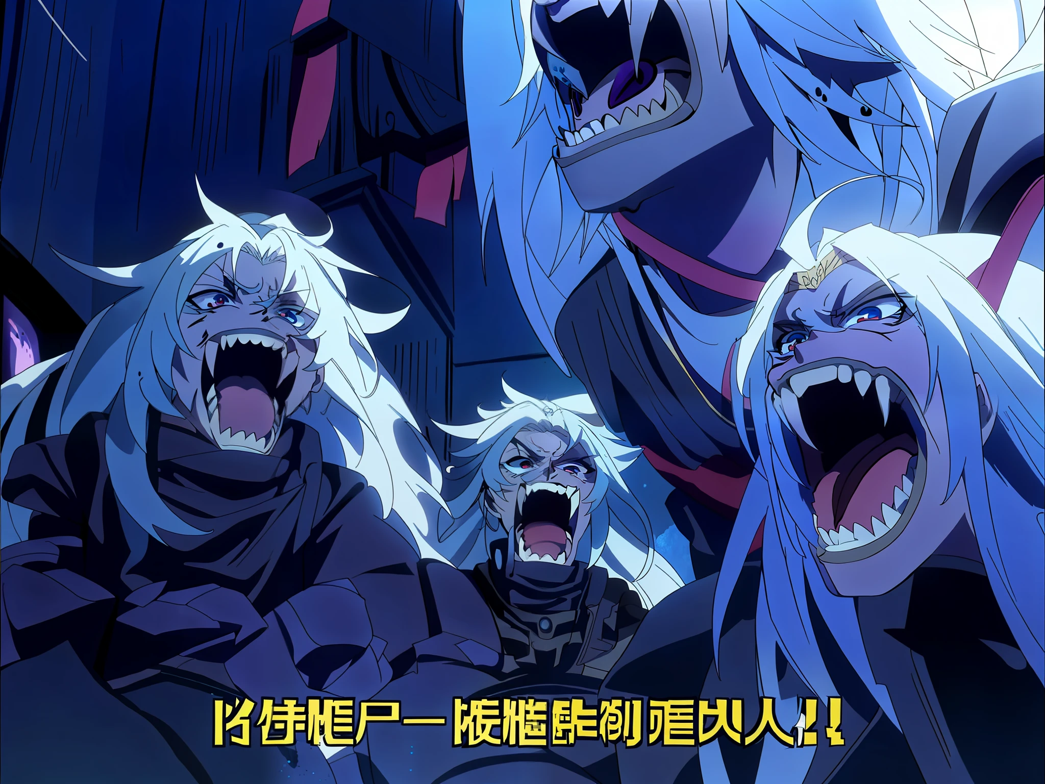 anime characters are in a group with their mouths open, screenshot from the anime film, anime still film anime shikishi, still from tv anime, screenshot from guro anime, from cryptid academia, screenshot from a 2012s anime, reincarnated as a slime, anime movie screenshot, 2 0 1 9 anime screenshot, style of madhouse studio anime