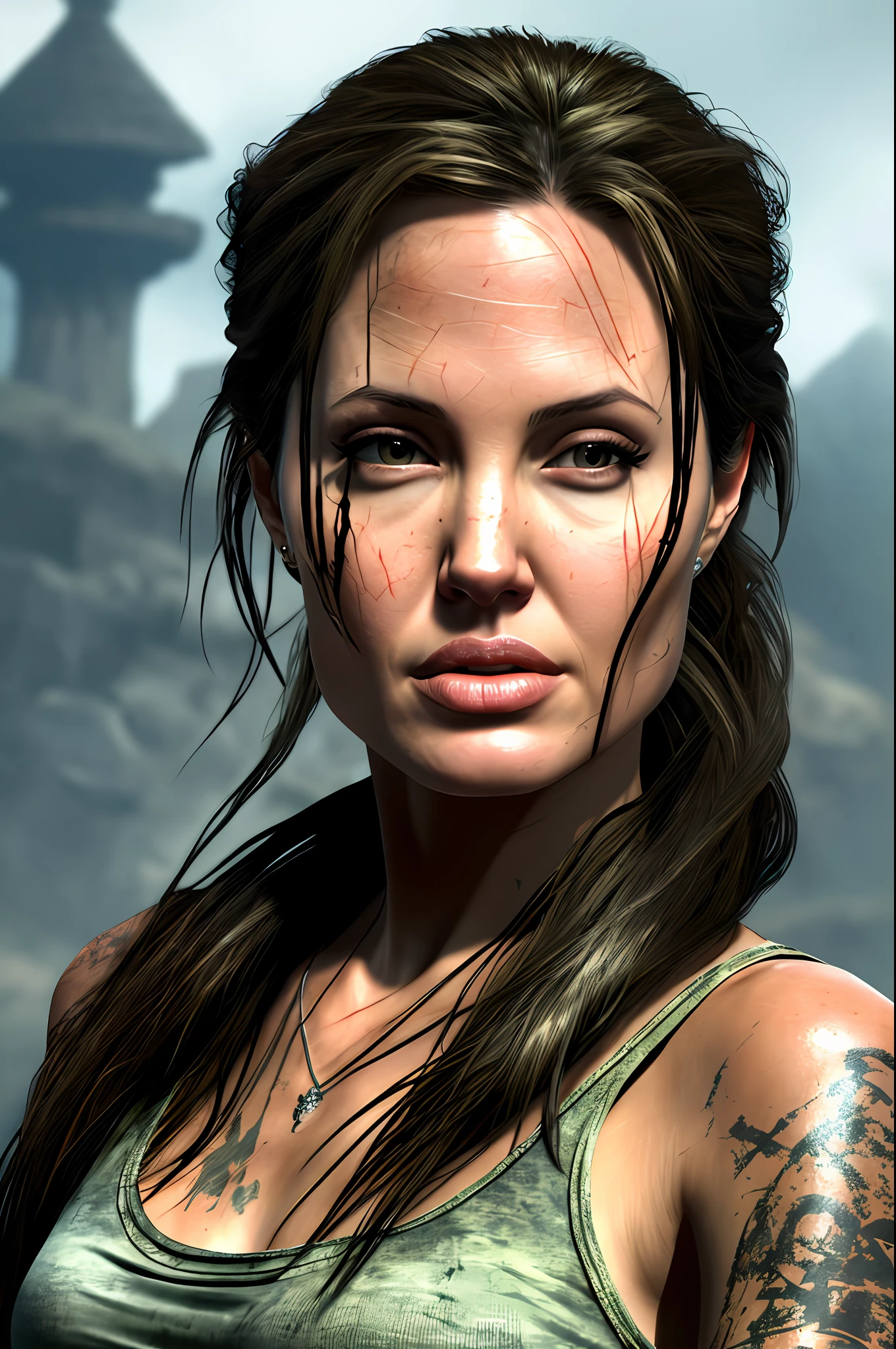 Angelina Jolie actress Tomb Raider, realistic photo, high definition, (8K) 8K
