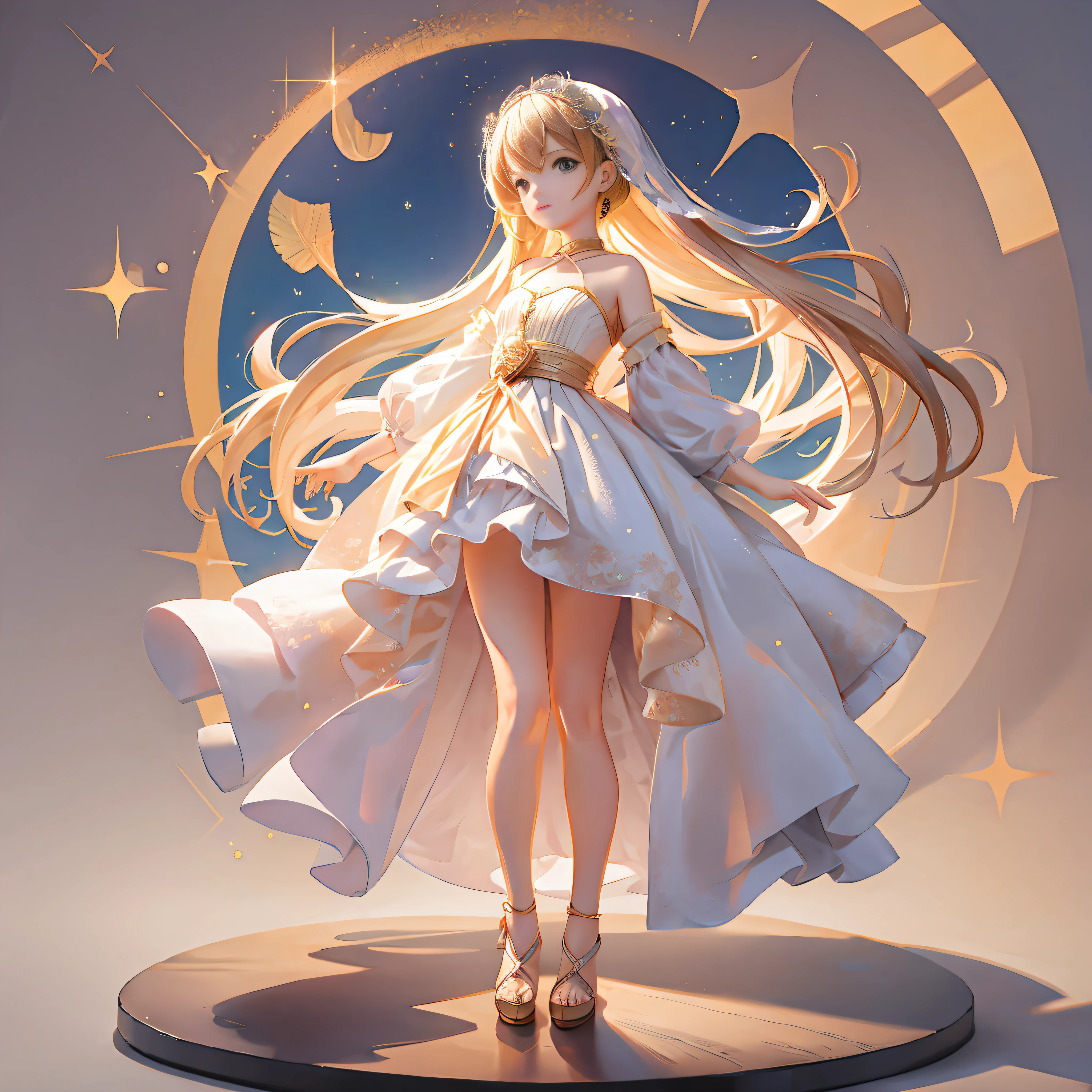 A girl, Q version, fingers sky, 5 fingers, delicate face, full body