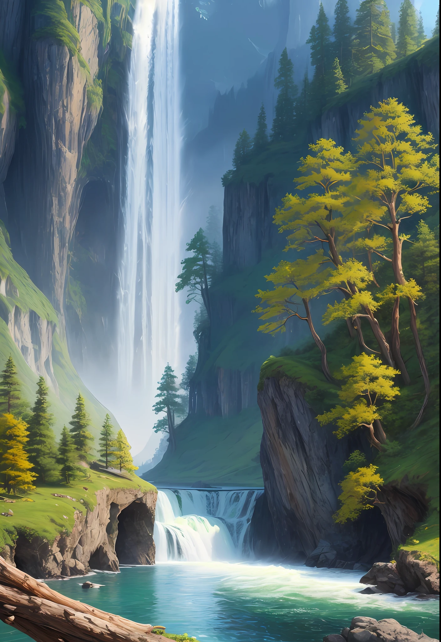 landscape, water, (extremely detailed CG unit 8k wallpaper), world's most beautiful artworks, professional majestic oil painting, intricate, high detail, sharp focus, dramatic and photorealistic painting art, (8k) 8k.