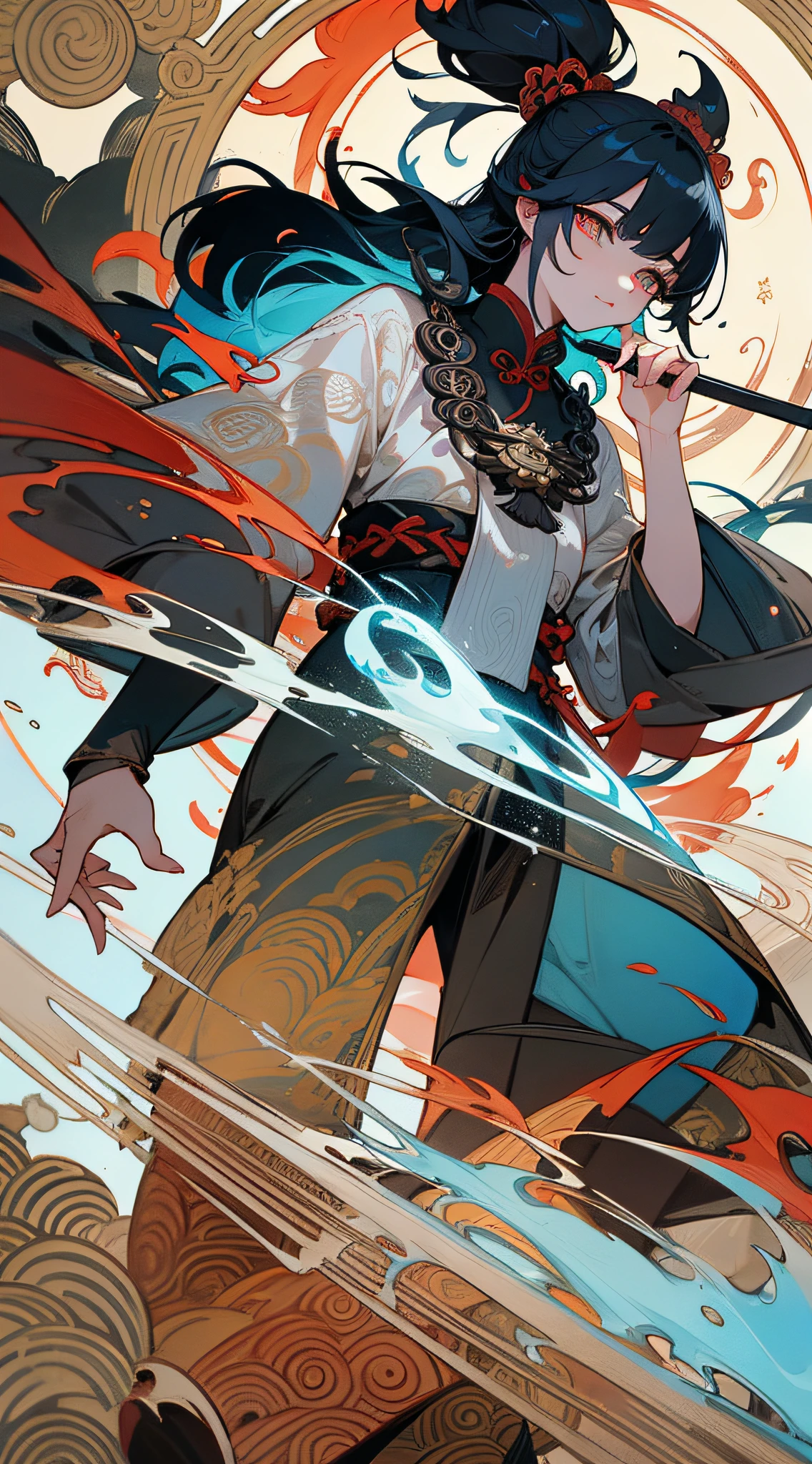 Amazing epic ancient Chinese theme, ink style, fantasy style, phoenix, dynamic, movie, amazing --auto --s2