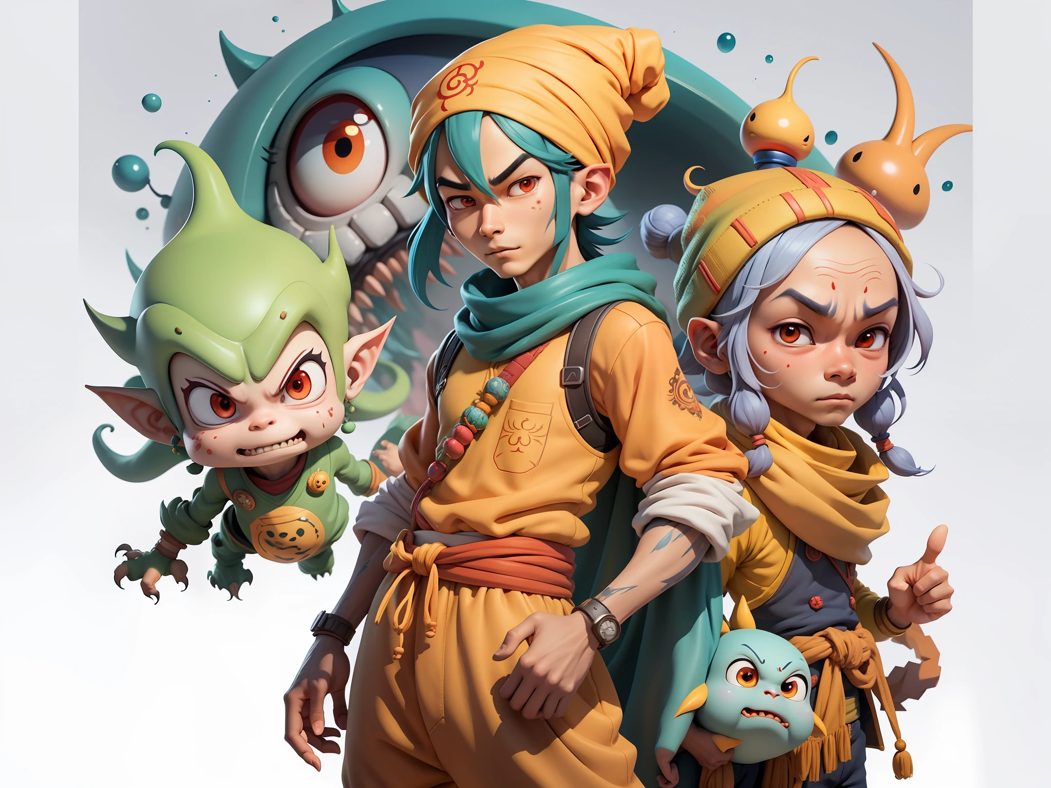 Oriental face young man wearing a turban wearing a dragon shirt, digital painting, 3D character design by Mark Clairedon and Pixar and Hayao Miyazaki and Akira Toriyama, the illustration is a high-definition illustration in 4K resolution with very detailed facial features and cartoon-style visuals.