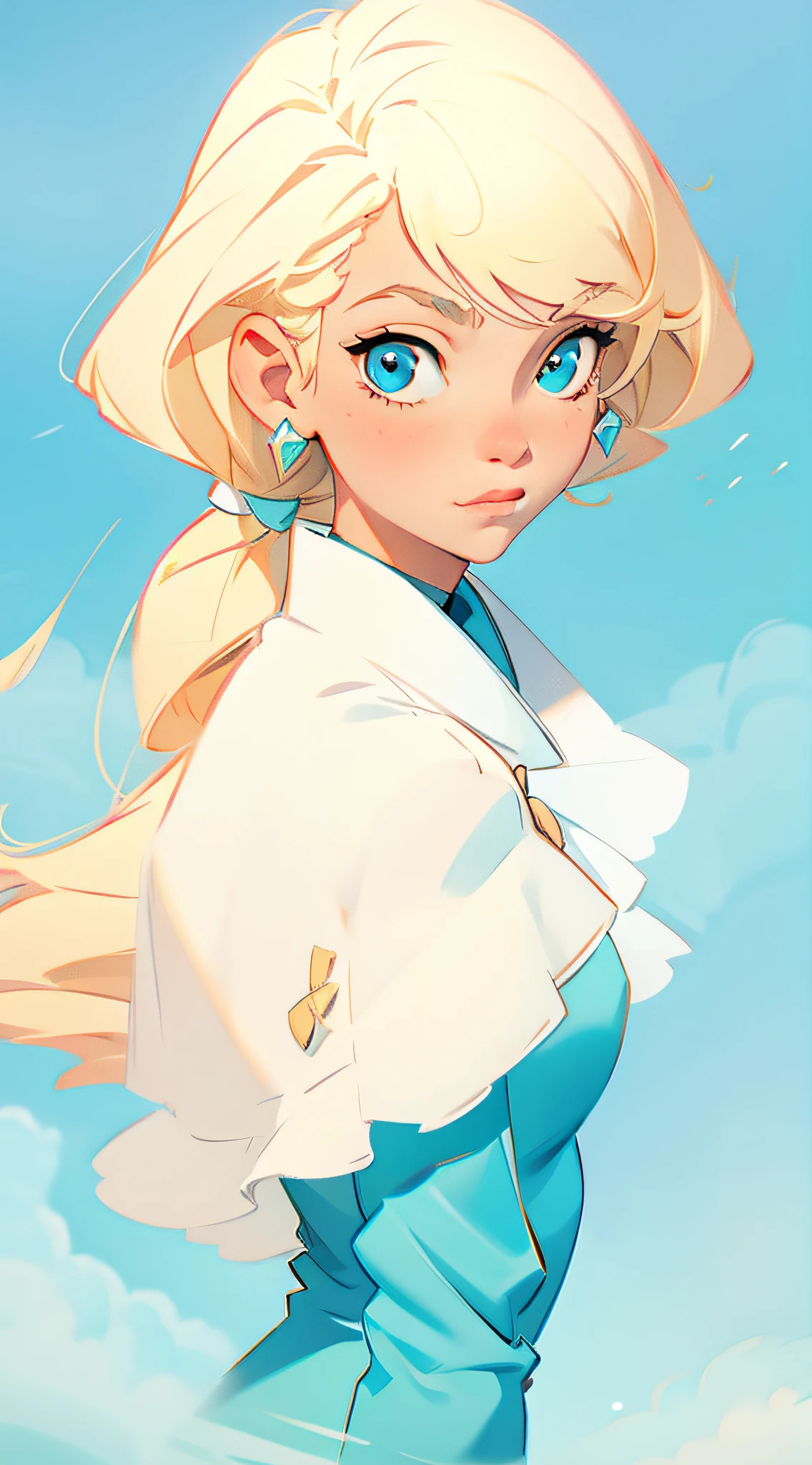 Blonde girl, blue sky