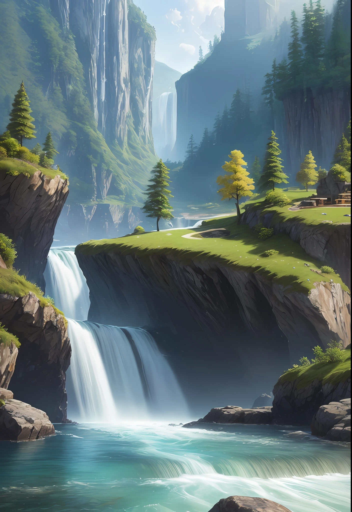 landscape,water,(extremely detailed CG unity 8k wallpaper), most beautiful artwork in the world,professional majestic oil painting,intricate, High Detail, Sharp focus, dramatic, photorealistic painting art