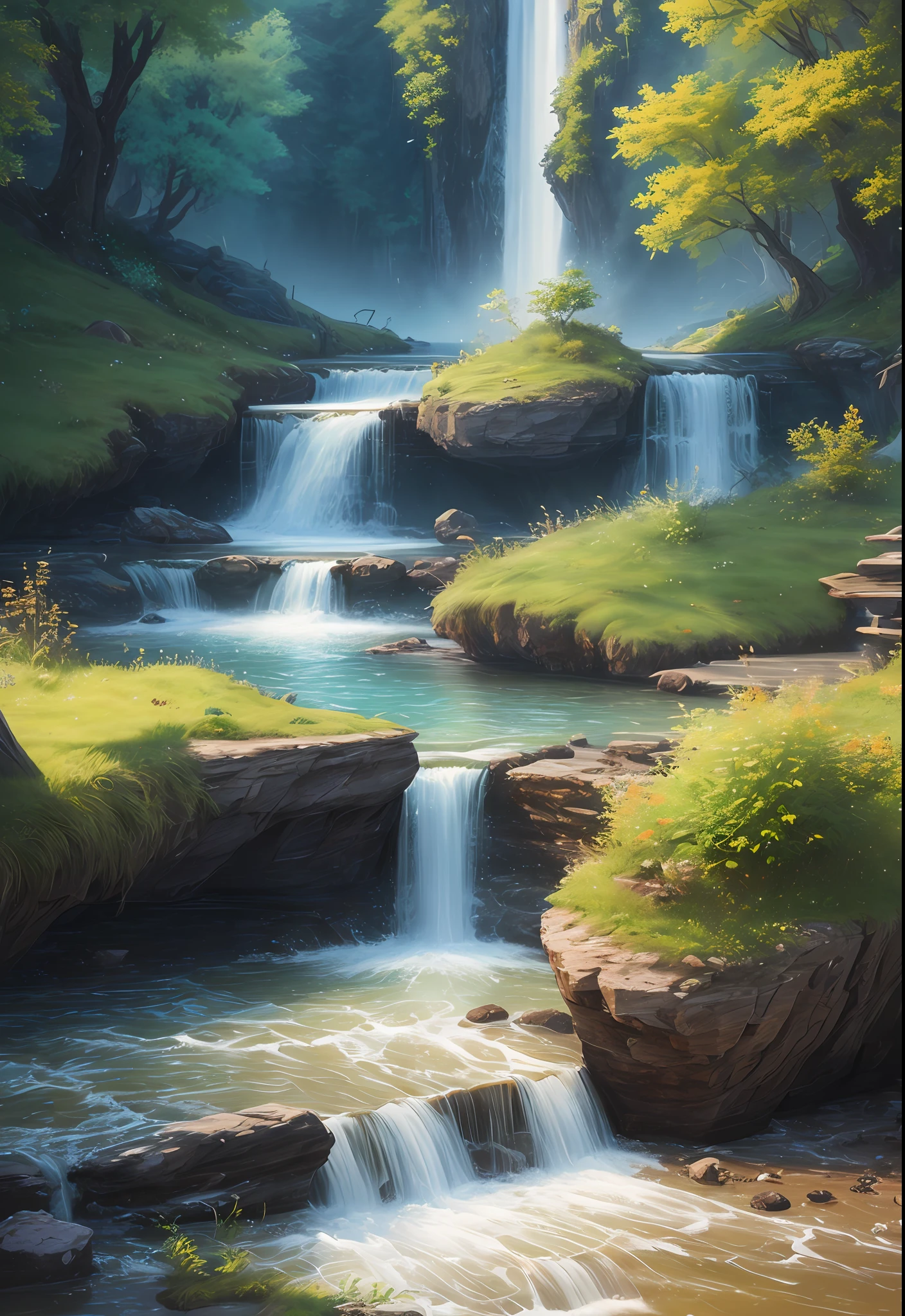 landscape,water,(extremely detailed CG unity 8k wallpaper), most beautiful artwork in the world,professional majestic oil painting,intricate, High Detail, Sharp focus, dramatic, photorealistic painting art