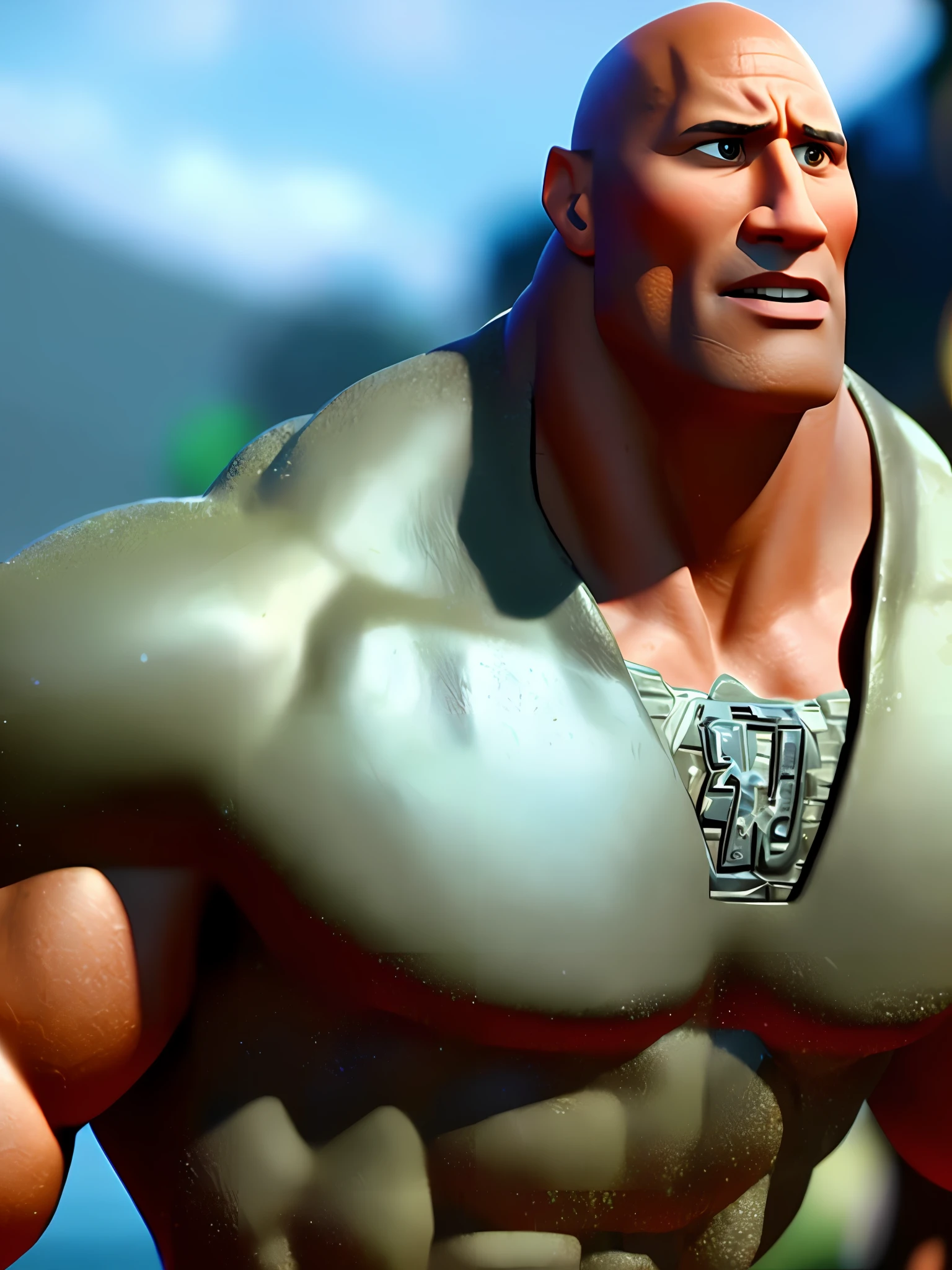 Dwayne Johnson, (Pixar style) (Masterpiece: 1.2) (Bokeh) (Best Quality) (Detail Skin) (Detail Texture) (8K) (Clay) (Cinematic lighting) (Clear focus.)