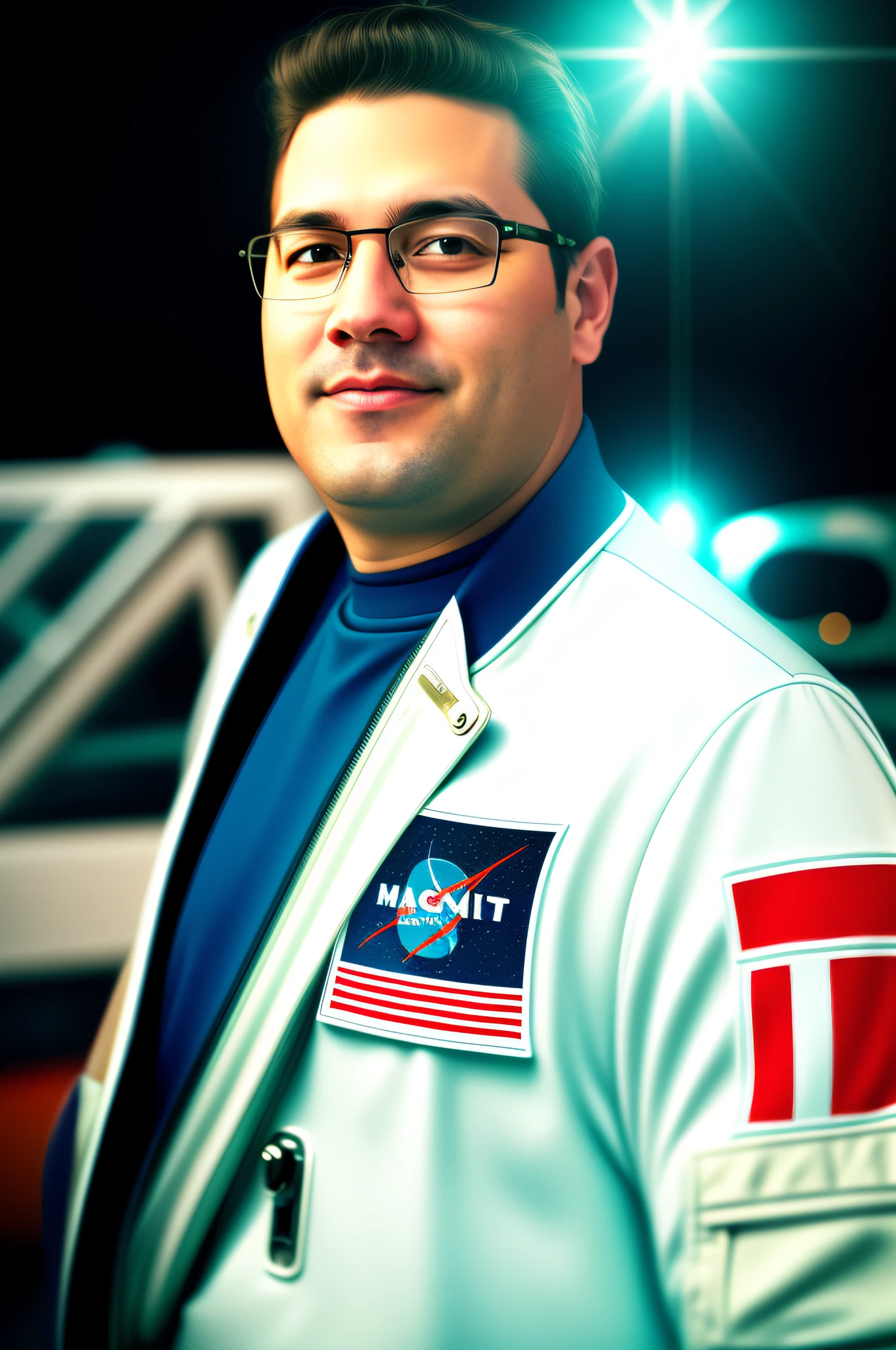 man astronaut helmet, glasses, realistic animation style --auto --s2