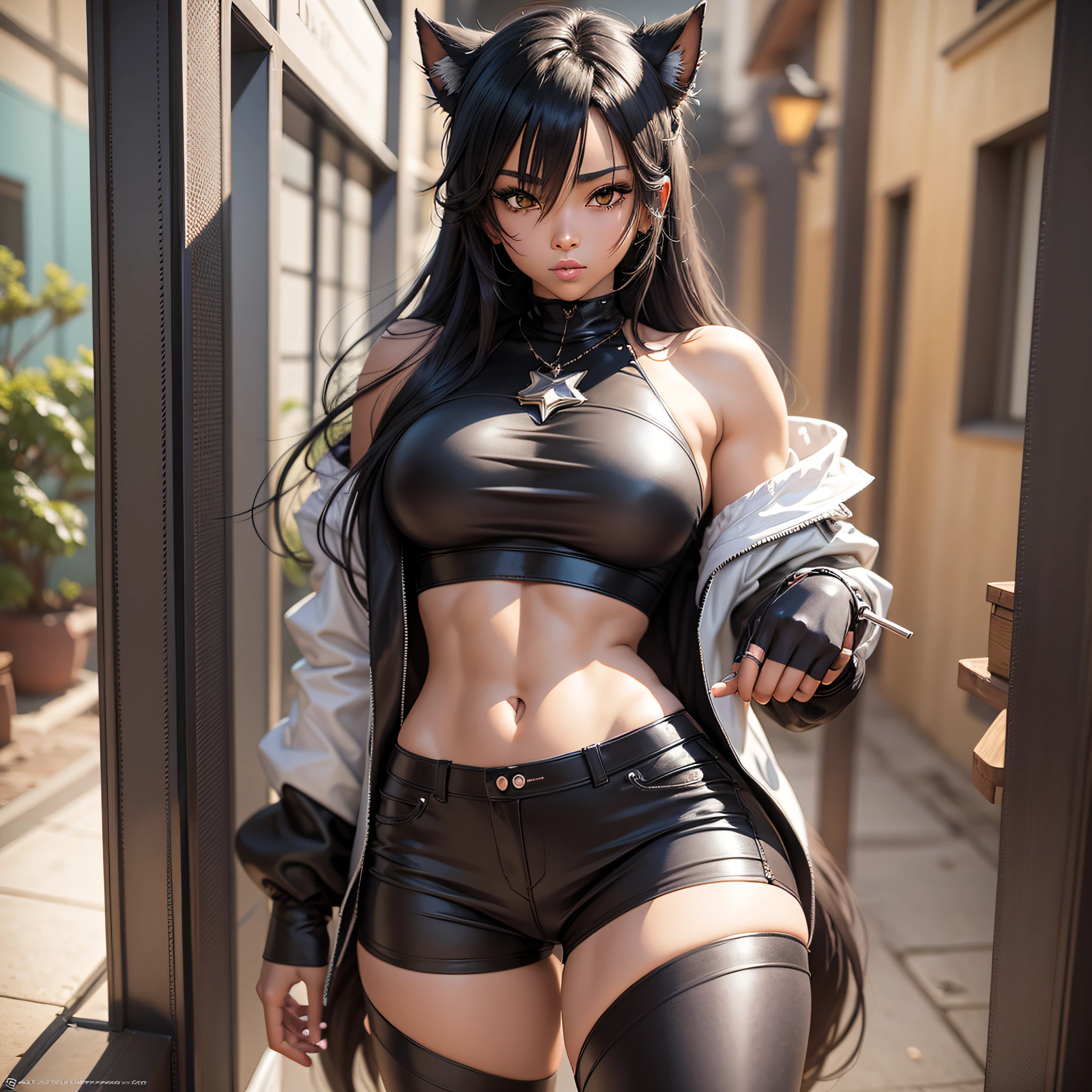 black marsculino character, anime style --auto --s2