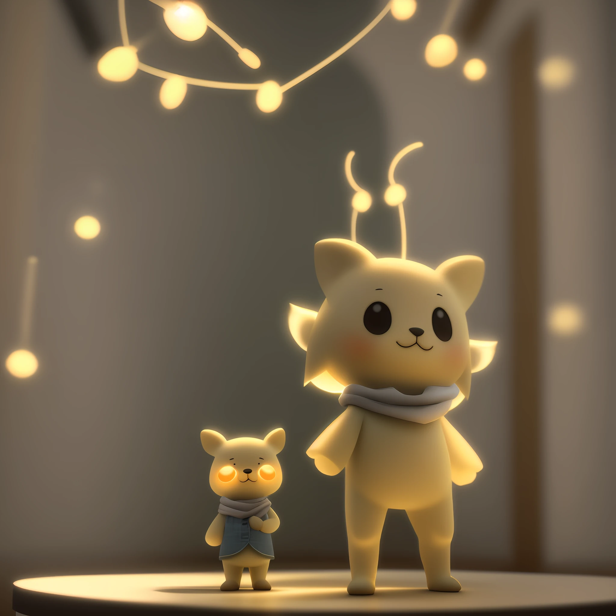 A cute little character in light 3D with a front