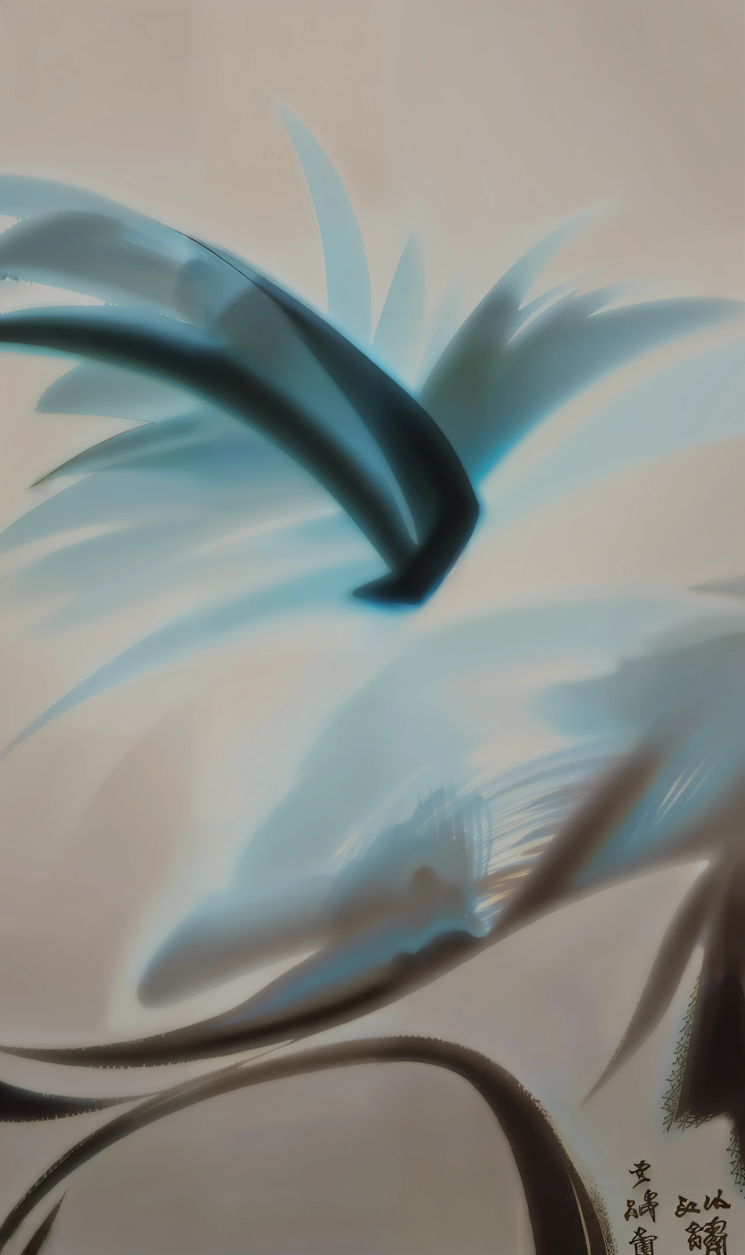 there is a picture of a flower with a blue center, soft airbrushed artwork, monochromatic airbrush painting, airbrushed artwork, 20th century, 2 0 th century, by Otake Chikuha, inspired by Koson Ohara, by Sugimura Jihei, zhang daqian, air brush illustration