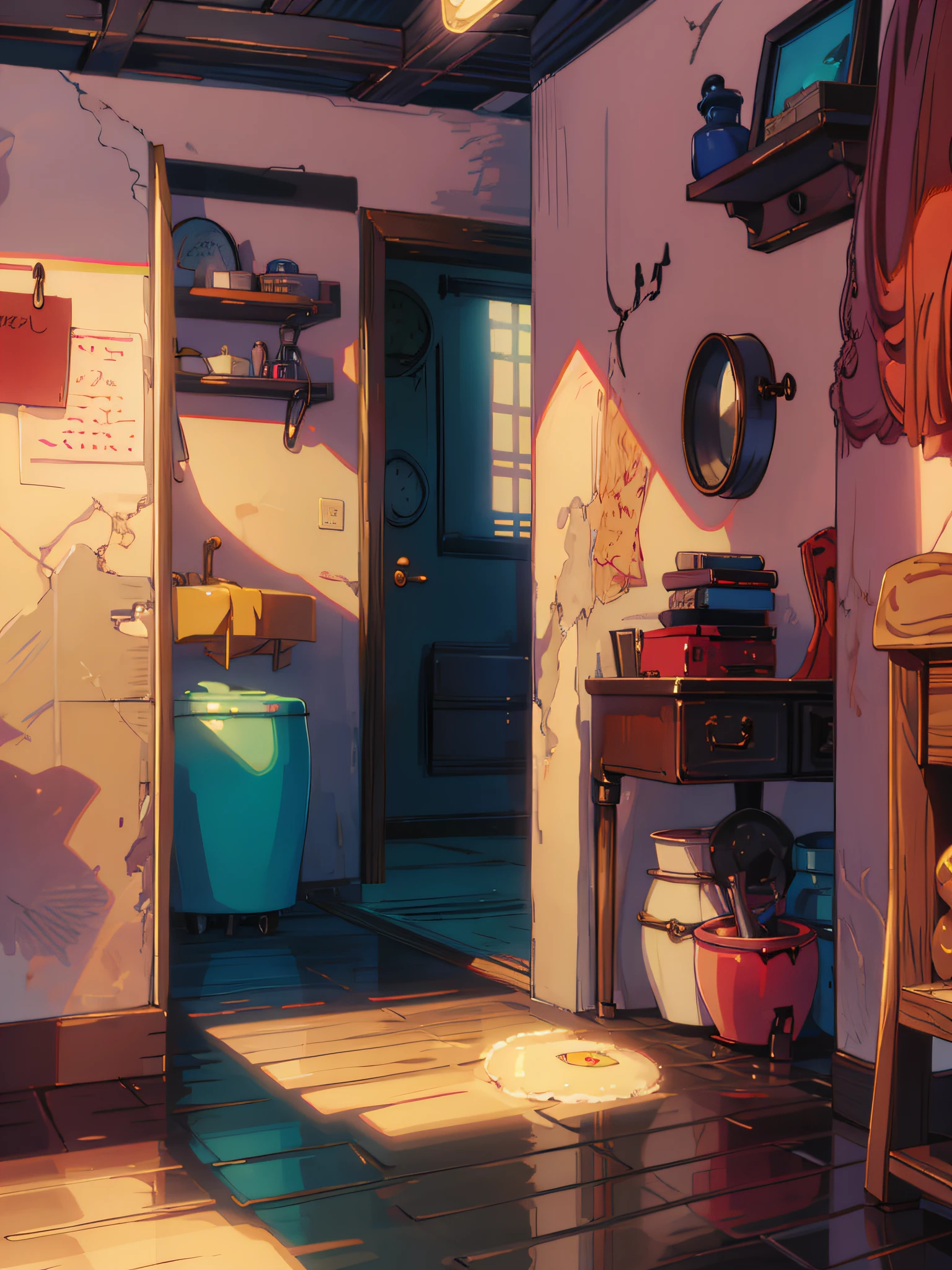 Room, girl, cat, lazy, highest quality, masterpiece