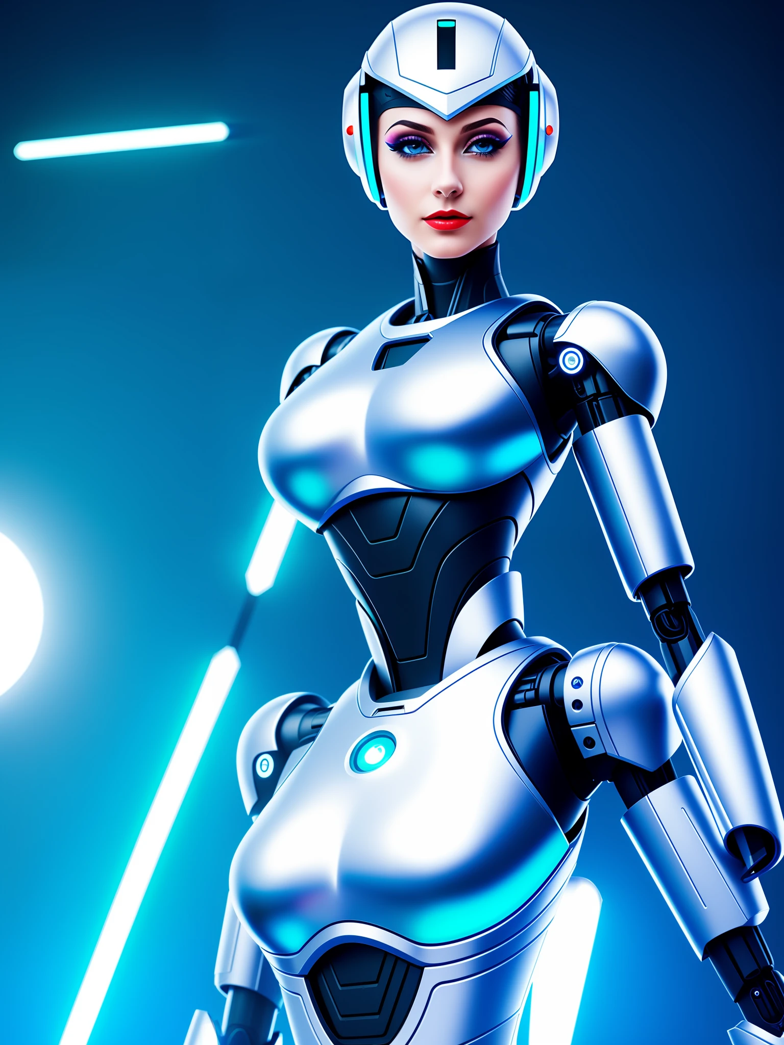 Futuristic robotic woman