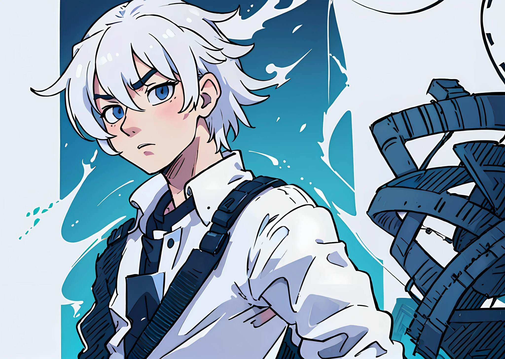 White-haired Shousuke anime when he was a teenager Flat-2D Animerge