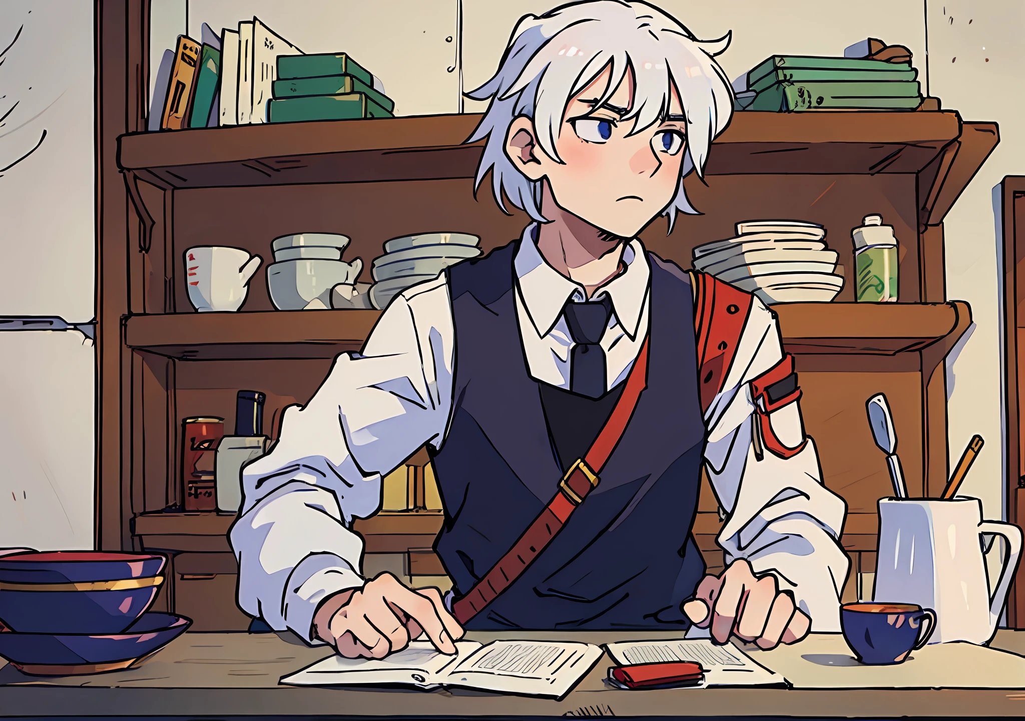 White-haired Shousuke anime when he was a teenager Flat-2D Animerge