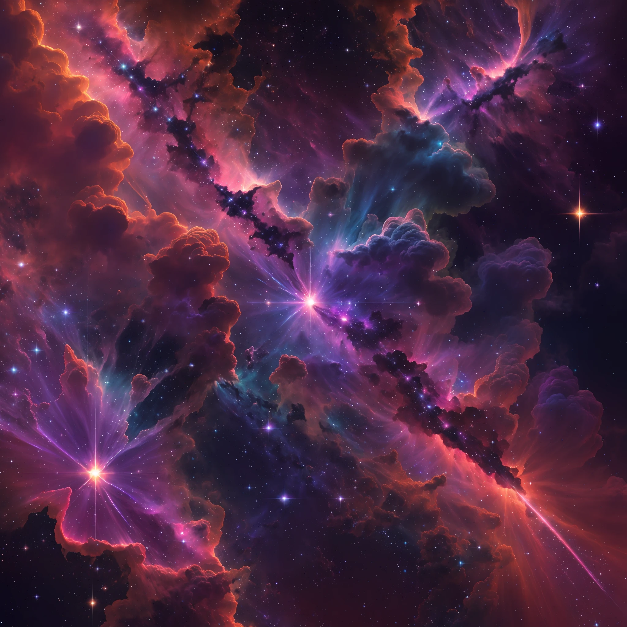 A stunning nebula, illuminated by vibrant hues of blues, purples, and pinks. This image captures the ethereal nature of interstellar clouds and sparks curiosity about the birth and evolution of stars.