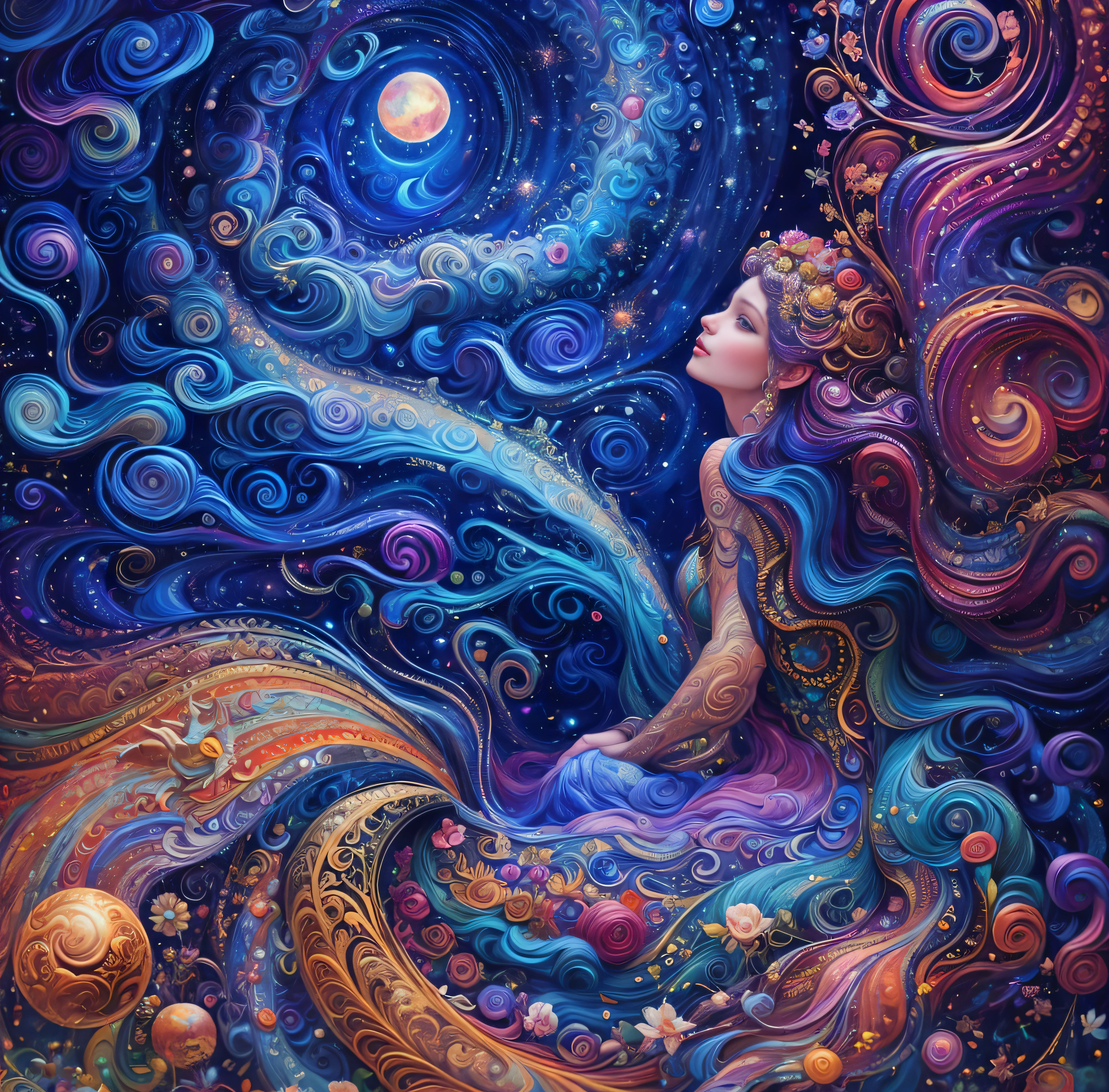 A painting of a woman with long hair, an intricate fantasy painting, James M. R. Izzy, inspired by Josephine Wall, inspired by Rebecca Gay, Magic Energy of Gentle Rotation, Magic Energy of Rotation, Goddess of the Moon, Renasance painting, complex oil painting, complex oil painting artwork, intricate beautiful painting, beautiful complex oil painting, magical realist painting
A painting of a woman with long hair, a painting of ultra-fine detail inspired by Josephine Wall, tumblr, metaphysical painting, intricate fantasy painting, James R. Eads, Magic energy of soft rotation, Magic energy of rotation, Goddess of the moon, Renasance painting, intricate oil painting, intricate beautiful painting, complex oil painting artwork of the best quality, masterpiece, super high resolution, (photo realistic: 1.4), surrealism, dreamy,
Sculptor Galaxy, fantasy art,
embroidery