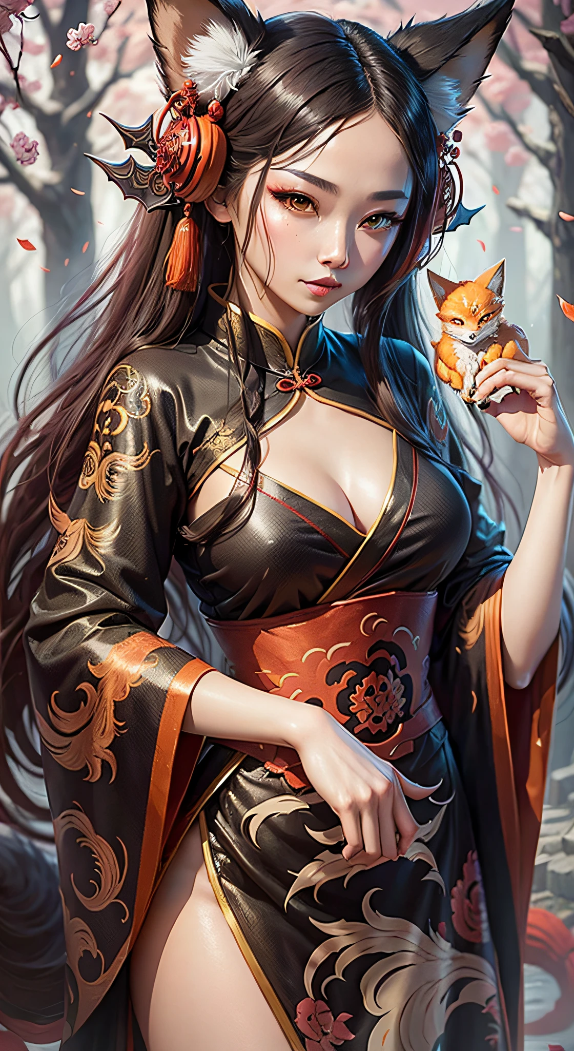 League of Legends, Nine-Tailed Demon Fox, Chinese Style, Hanfu --auto --s2