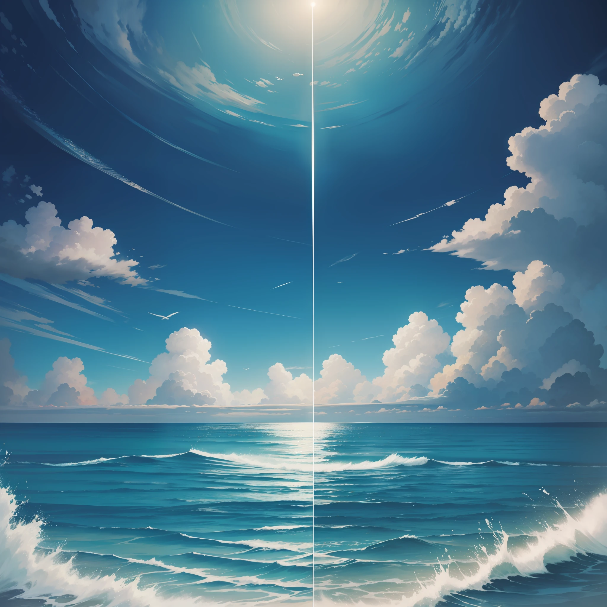 The sea and the sky are the same