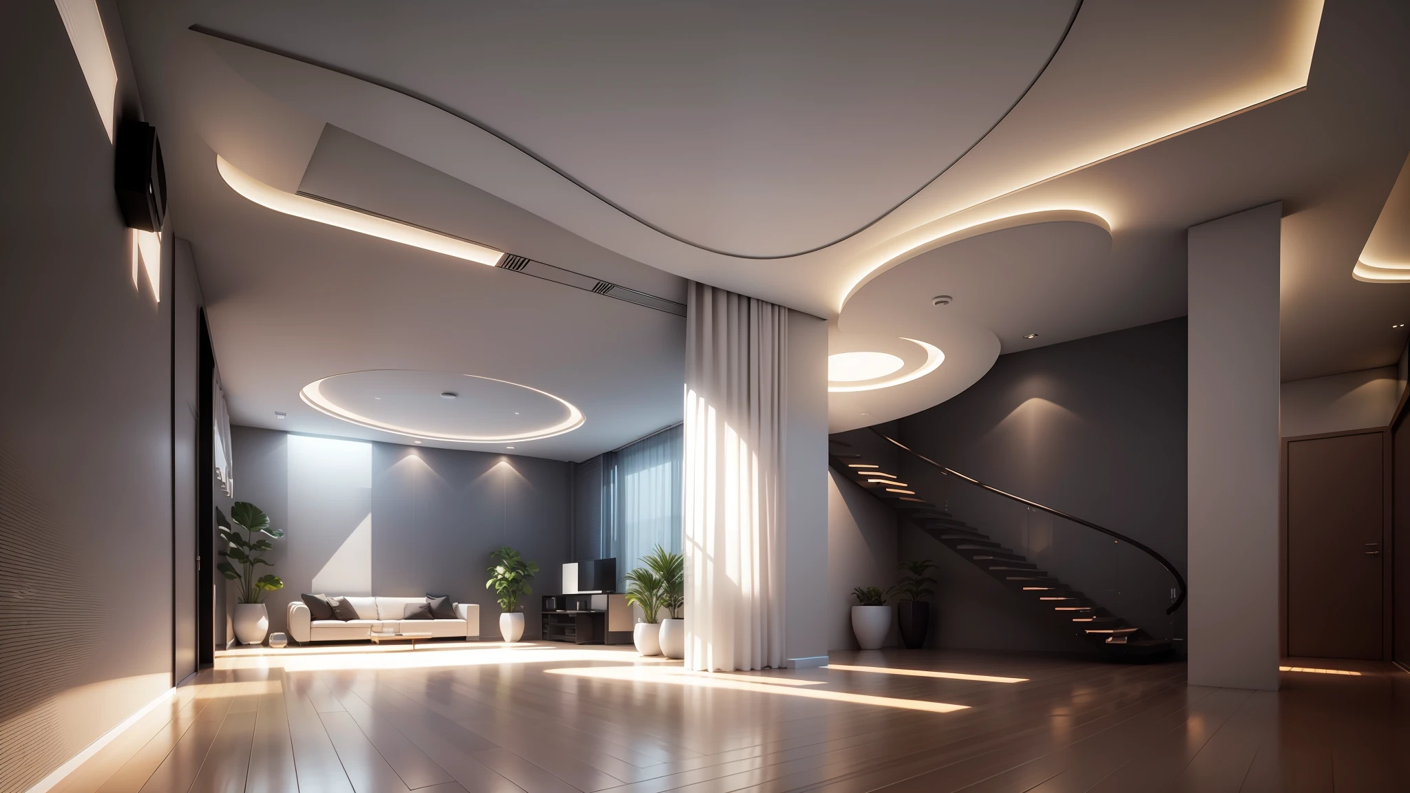 A beautiful room in 3D, layered, hyper realistic, style decoration photography, front, bright, clear, beautiful, elegant, futuristic, minimalist, best quality, 3D, high definition, hyper detailed, 4K, HD --auto --s2