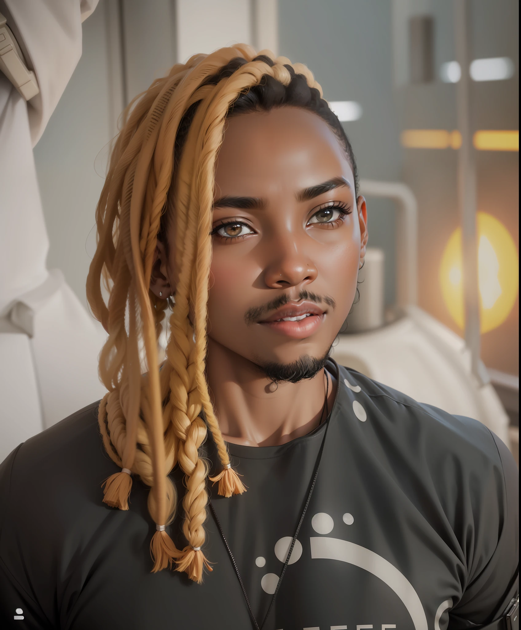 black skin, background in outer space, 8k, ultrahd, low and severe lighting, high quality, sharp focus,fujifilm XT3, ultrarealism --auto --s2