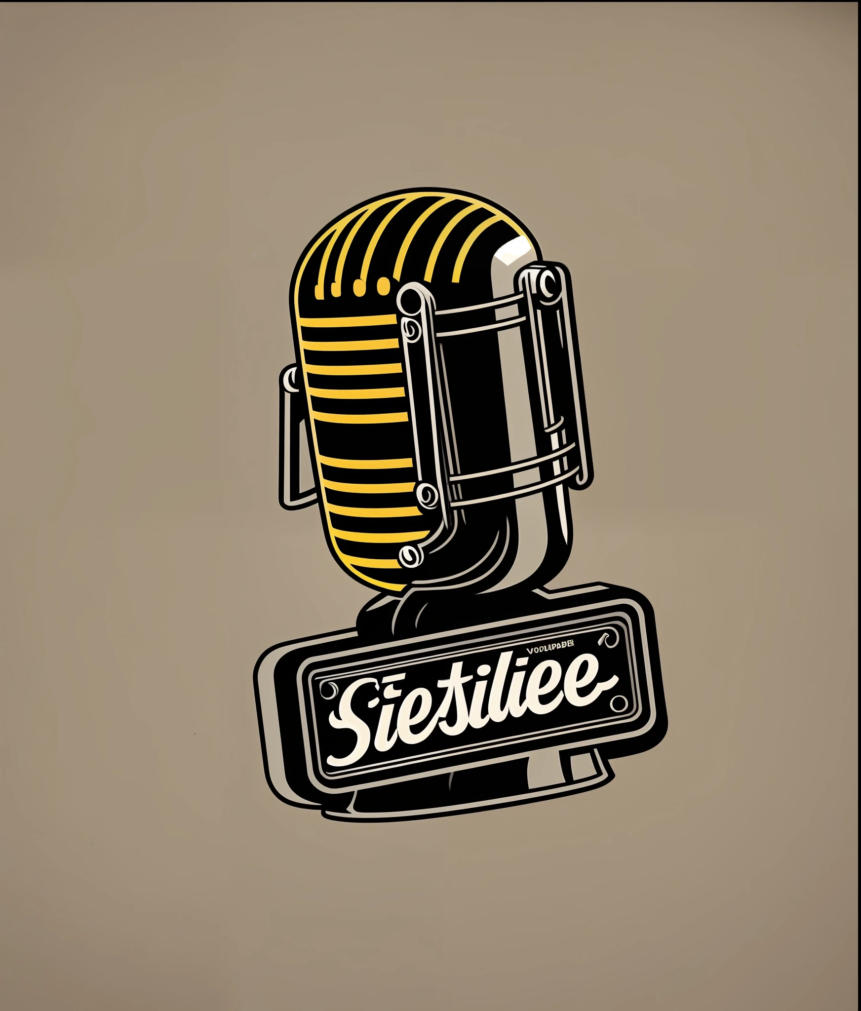 80's singer microphone, vintage style, (T-shirt design), realistic volumetric light of masterpiece