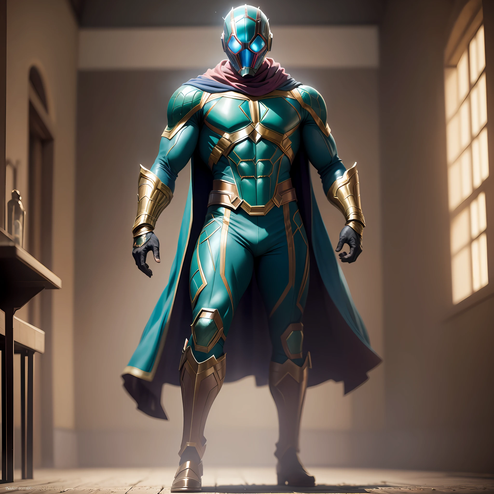 Masterpiece, best quality, realistic and perfect image, movie photography of Marvel's mysterio. Full body --auto --s2