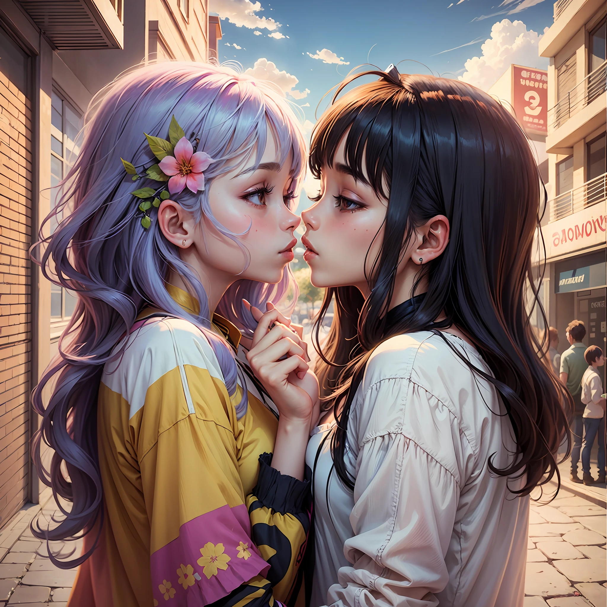 anime, couple, girls, girls, kiss, lgbt, love --auto --s2