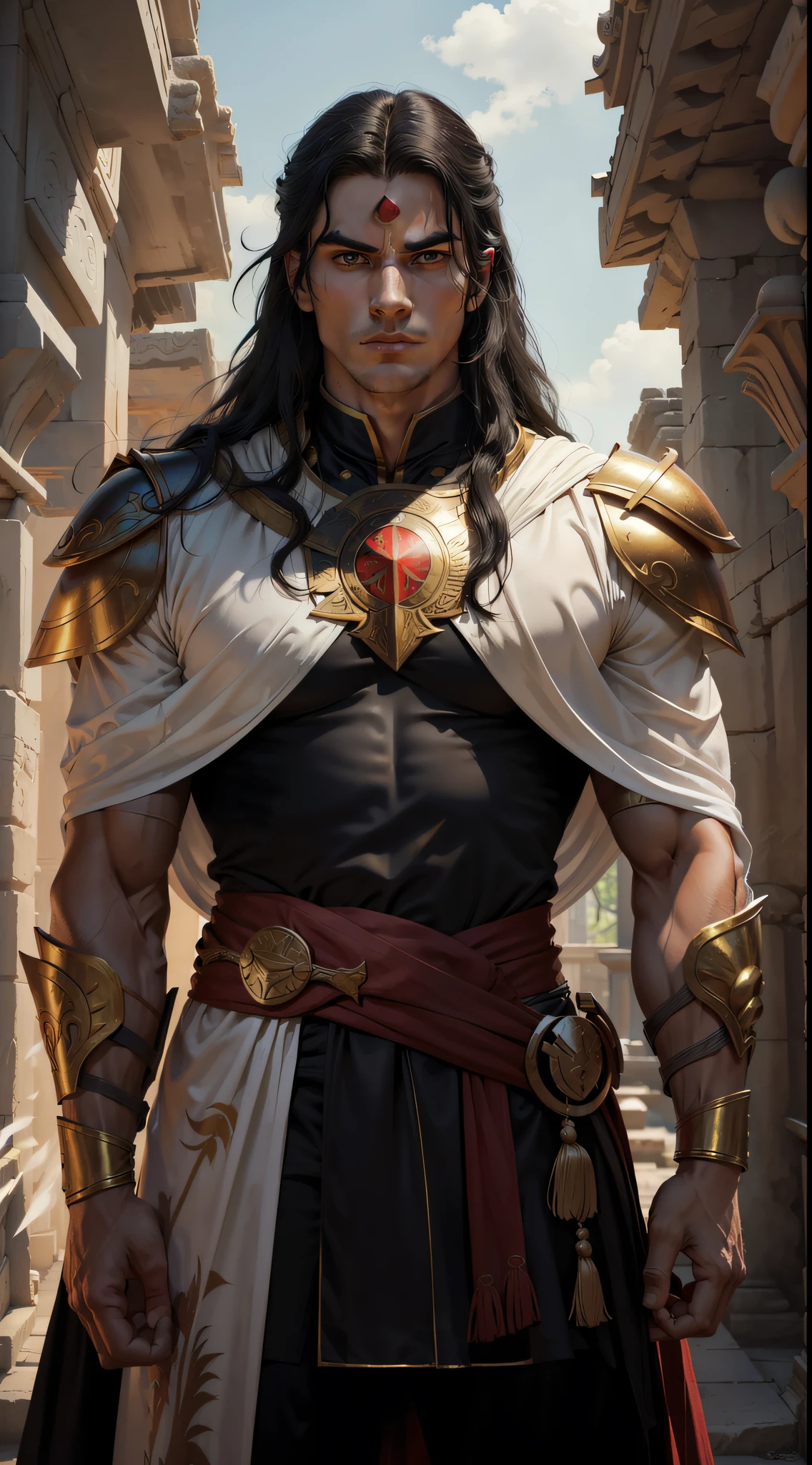 add a red jewel to the character's forehead