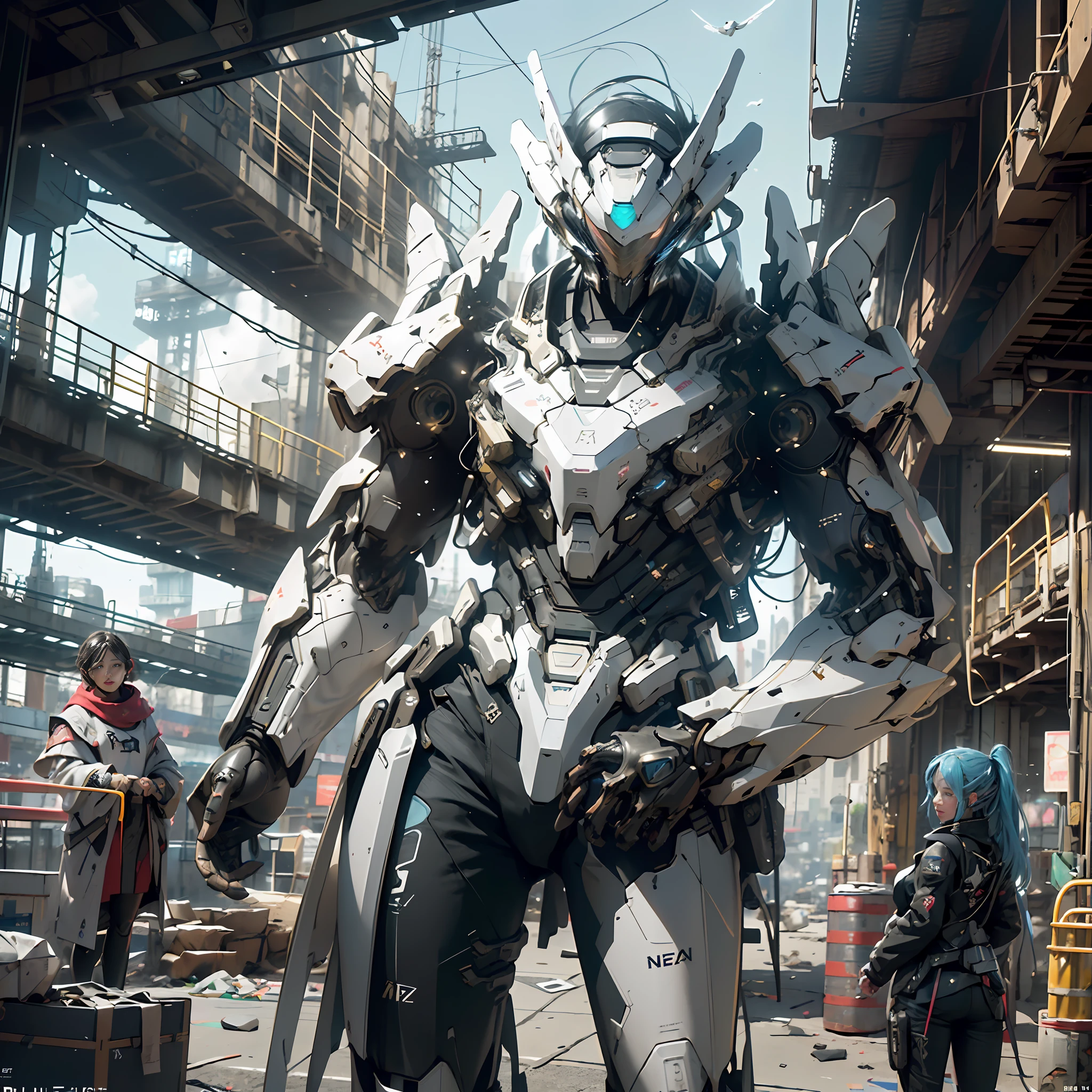 ((Best quality)), ((masterpiece)), (highly detailed:1.3), 3D, beautiful, (cyberpunk:1.2), in space, nebula, holding_weapon, (1Female mecha:1.3), facing the viewer, glowing eyes, full body, (flying, swooping down, dynamic, motion blur: 1.4), (huge mecha wings: 1.6), looking up, glowing_eyes, mecha, panorama, background is earth, nebula, space, particles, reality, HDR (High Dynamic Range), Ray Tracing, NVIDIA RTX, Super Resolution, Unreal 5, Subsurface Scattering, PBR Texturing, Post Processing, Anisotropic Filtering, Depth of Field, Maximum Clarity and Clarity, Multilayer Textures, Albedo and Specular map, Surface shading, accurate simulation of light-material interaction, perfect proportion, Octane Render, two-tone lighting, large aperture, low ISO, white balance, rule of thirds, 8K RAW, efficient sub-pixel, sub-pixel convolution,
