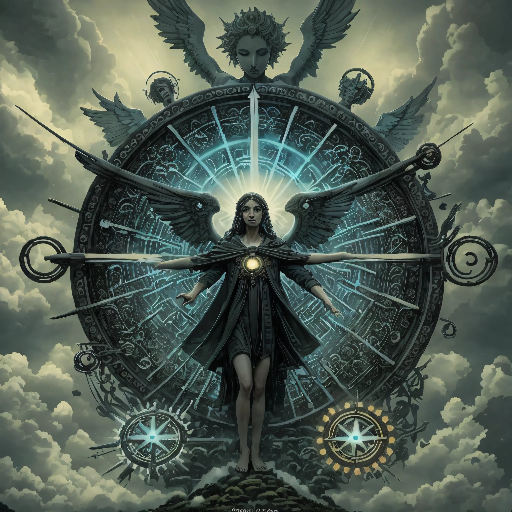 The card "The Judgment" in the Tarot represents a time of spiritual awakening and renewal. The scene depicts human figures emerging from open coffins with their arms outstretched toward the sky. Above them, there is a powerful angel blowing a trumpet, symbolizing the call to a new life and a new beginning. The central figure is that of a judge, with a serious and attentive expression, representing the search for truth and the need to make just decisions. The setting is dramatic, with dark clouds dissipating all around, symbolizing the release of old bonds and the arrival of a new perspective. The card "The Judgment" represents the need to evaluate our lives, acknowledge our past actions, and take responsibility for them. It reminds us that we are constantly evolving beings, capable of transformation and personal growth. This letter encourages us to leave behind what no longer serves us, to release resentment and guilt, and to free ourselves from negative patterns. It is a call to reflect on our choices and actions, evaluate our values and beliefs, and seek redemption and reconciliation. Judgment reminds us that forgiveness and compassion are essential to our own spiritual growth and to our relationships with others. It is an invitation to embrace the opportunities for renewal and transformation in our lives, leaving the past behind and paving the way for a brighter and more meaningful future. The letter "The Judgment" is a reminder that we always have a chance to start over, to seek the truth, and to align ourselves with our true essence.