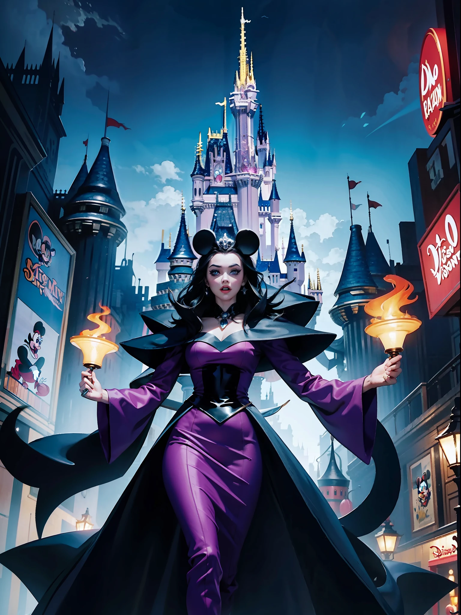 ((Disney villain)) Magic City Various animated characters fleeing the city ((ultra quality))