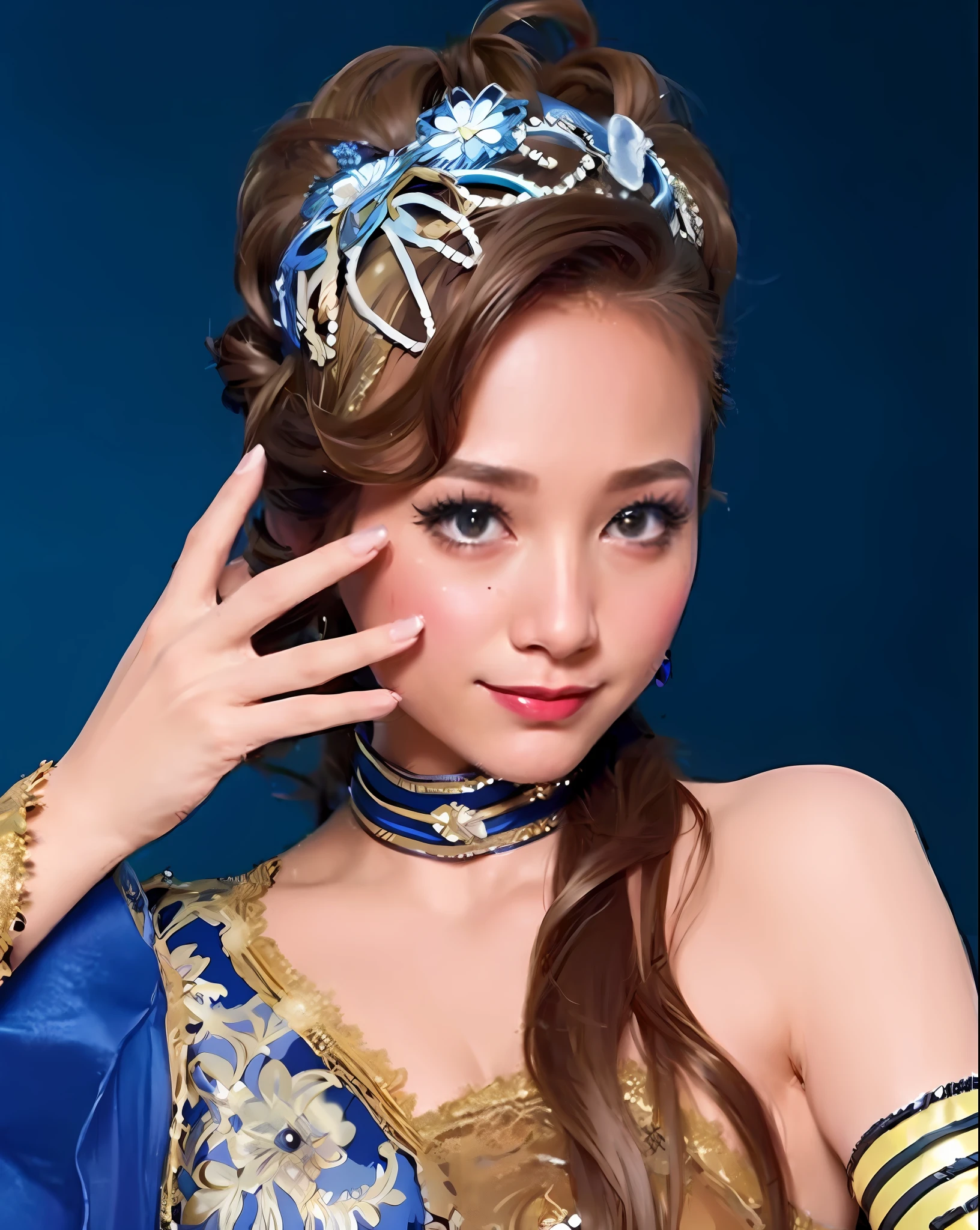 masterpiece, masterpiece, best quality, best quality, real, unity, 8k wallpaper, official art, highly detailed cg unity 8k wallpaper, ulzzang-6500, (original: 1.2), (real: 1.4), ultra detailed, high resolution, ultra detail,fantastic, fine detail, cinematic lighting, (1girl:1.4), (brown|black hair:1.4), medium hair, (realistic skin:1.2), (light brown skin:1.2),(small), beautiful girl beautiful details, highly detailed eyes and face, eyes with beautiful details, huge file size, super detailed and beautiful, blush, embarrassing, (laughs: 1.2), black eyes, model shooting style, full body shooting, (random color lace underwear), earrings, chain necklace, loft apartment, living room, ( Almost empty room), on all fours, upwards, garter belt, blonde, red lips, big ass, lips that make you want to kiss, blue eyes, seductive succubus, purple bra, moles around the eyes, delicate but big ass