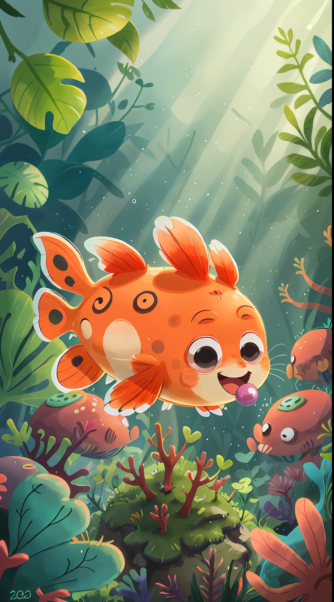 A cute clown fish, happy, happy, perfect quality, clear focus (clutter - house: 0.8), (masterpiece: 1.2) (realistic: 1.2) (bokeh) (best quality) (detailed skin: 1.3) (complex details) (8K) (detail eyes) (sharp focus), (happy), clean ocean background around with corals, corals, marine plants, long vision composition, 85MM SHOT