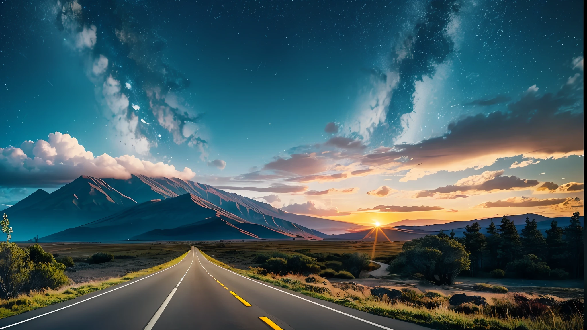 Life often takes us on unexpected journeys, steering us down roads we never even knew existed, photorealistic, dramatic scenery, UHD, Cinematic color grading, deep depth of field --auto --s2