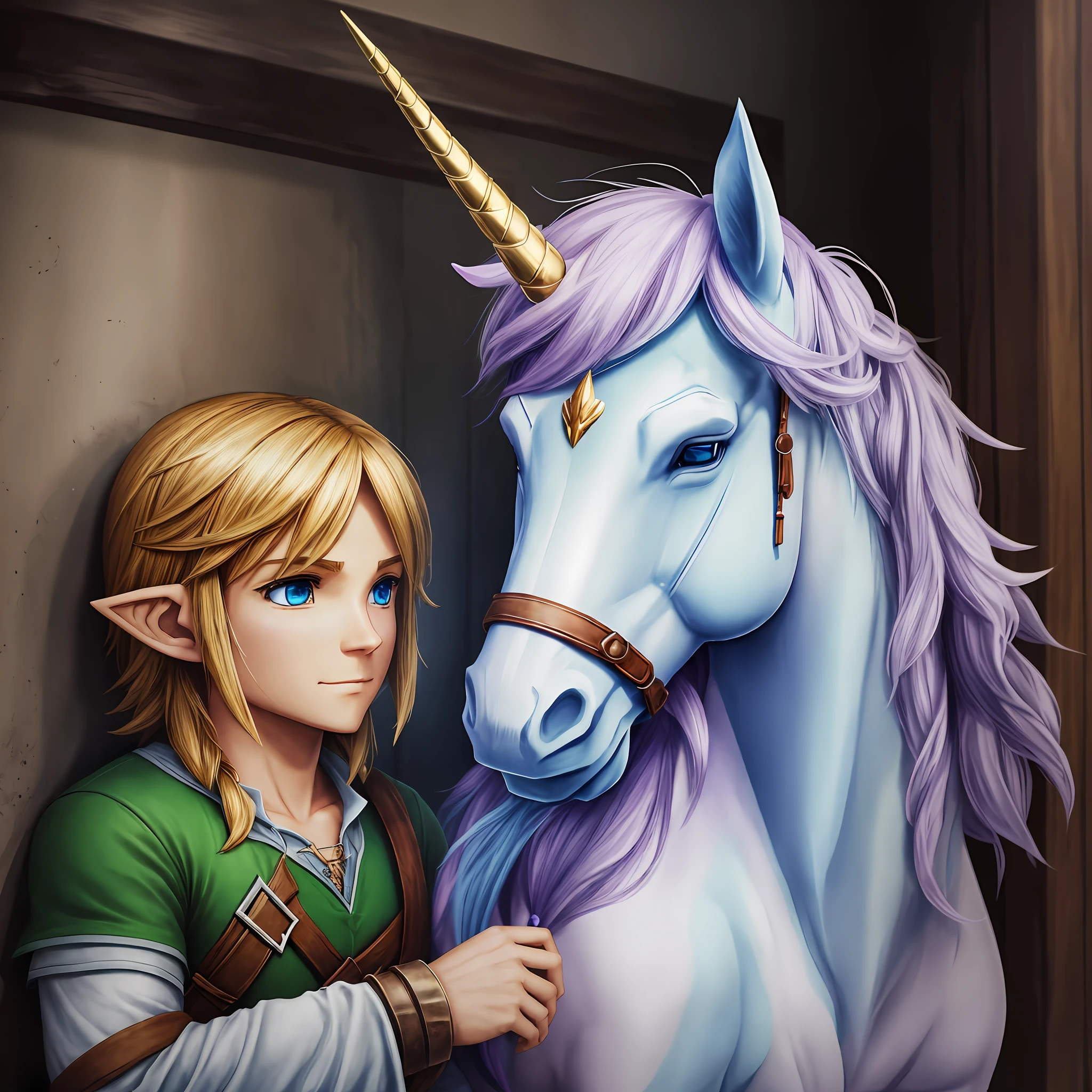 The adult Link managed to comfort the unicorn and gain his trust. --auto --s2