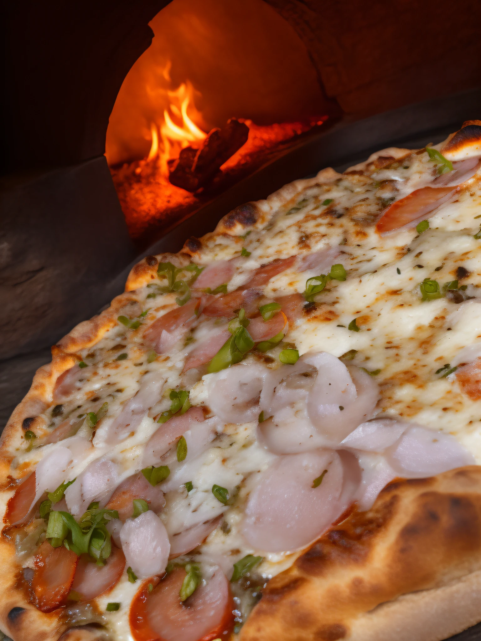 Macrophotograph of a slice of delicious pizza in front of a stone oven, fire oven, light it fire, food photography, advertising photography, soft light, extremely detailed, beautiful, establishing shot, artistic, hyperrealistic, octane render, cinematic lighting, dramatic lighting, masterpiece, light brazen, extremely detailed