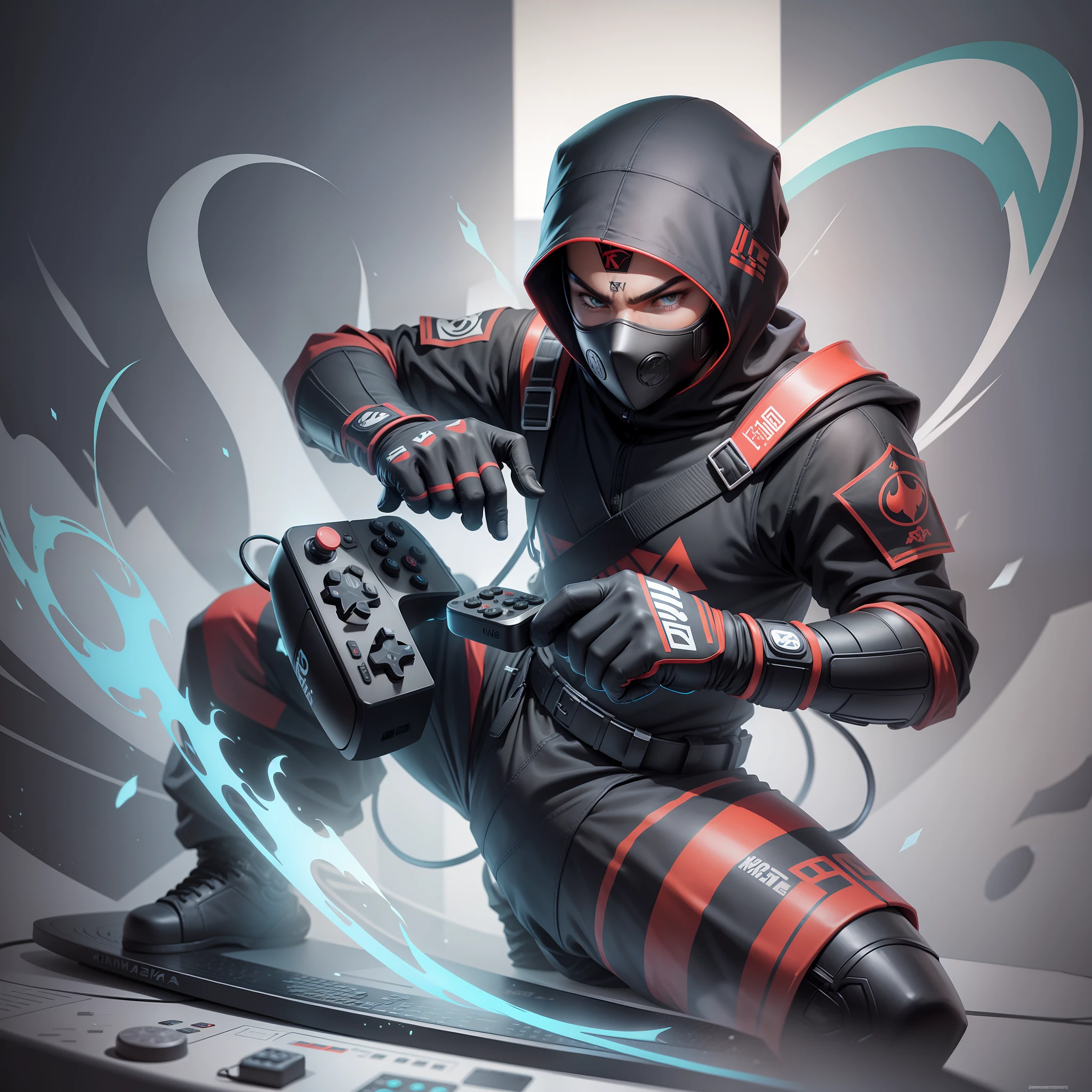 Logotipo,Controller Gamer,Ninja Animated
