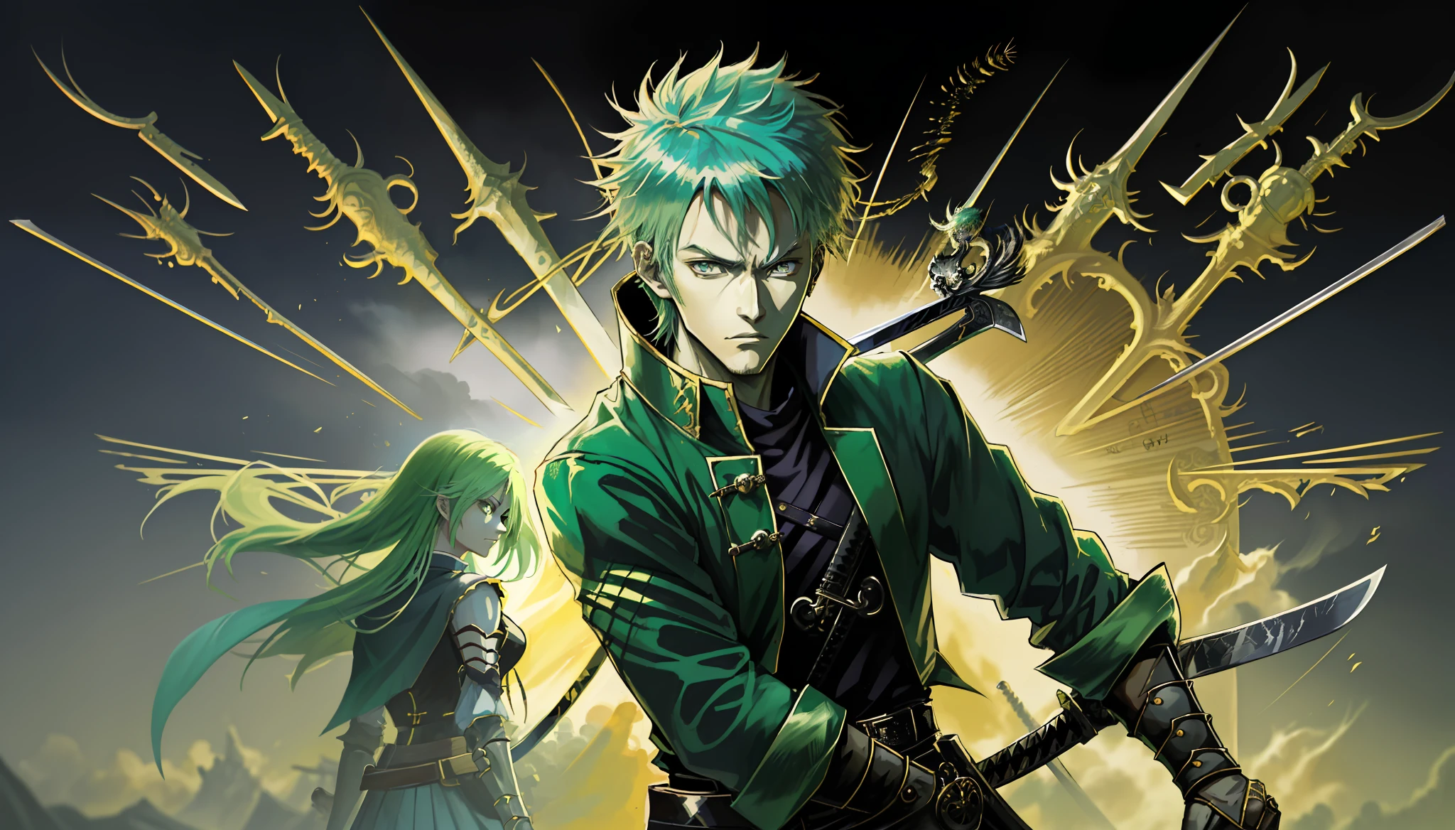 a close up of a person with a sword in their hand, roronoa zoro, handsome guy in demon slayer art, demon slayer artstyle, detailed digital anime art, clean detailed anime art, 4 k manga wallpaper, badass anime 8 k, demon slayer rui fanart, made with anime painter studio, anime epic artwork, detailed anime artwork, trigger anime artstyle