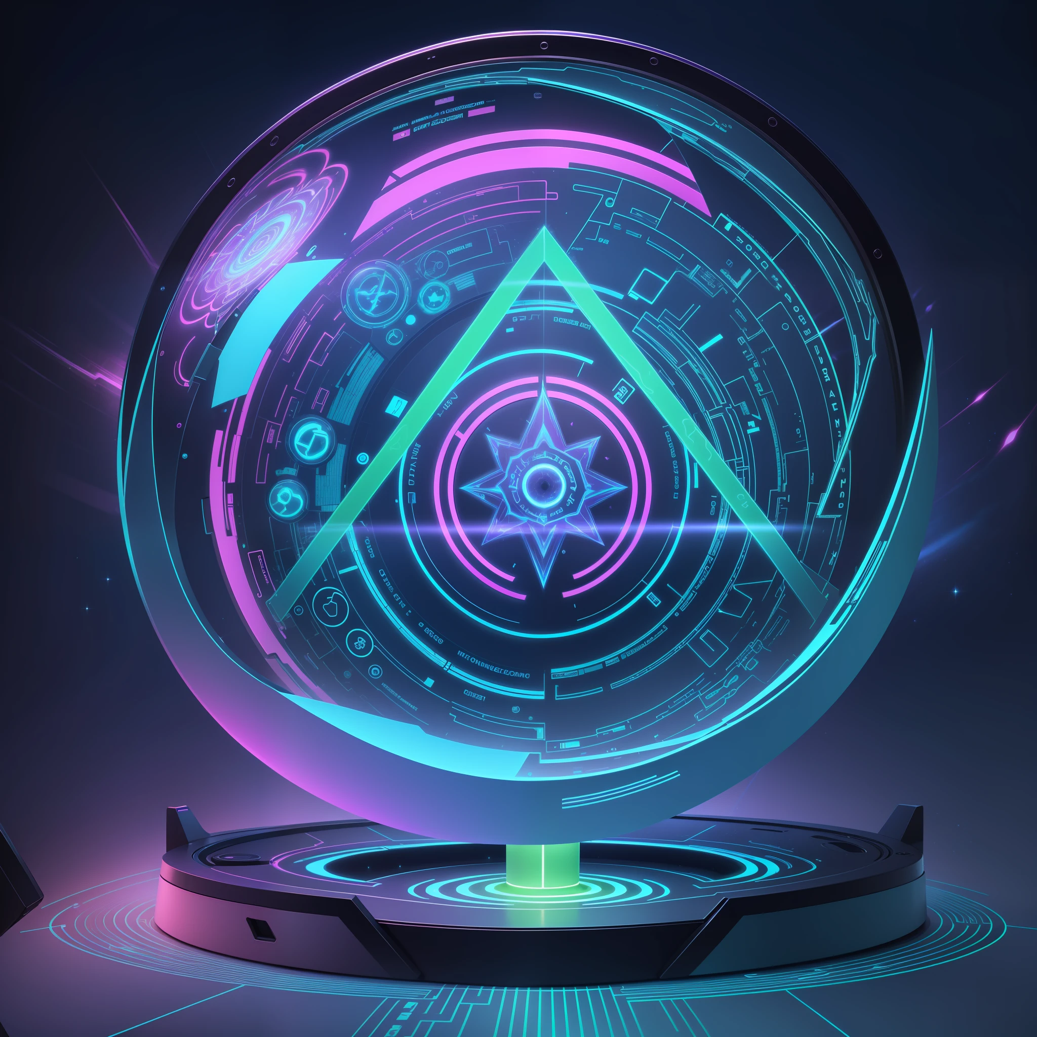 "Imagine a revolutionary technology called 'Harmonix.' It is an interactive holographic device that combines the ancestral wisdom of sacred geometry, the subtle energies of the chakras, the potency of healing holograms, and the power of psychotronics.
The image shows a handheld device of a chrome metal with smooth lines and curves, with subtle neon glows running across its surface. The device emits a soft, pulsating light, and its structure has details inspired by futuristic extraterrestrial technologies.
On the front of the device, there is a three-dimensional holographic panel with vibrant and intense colors. The sacred geometric patterns are represented in iridescent tones, reflecting the spiritual aura and subtle energies. The colors of the aura, such as sky blue, emerald green, and deep violet, blend harmoniously with the colors of the chakras.
Around the device, luminescent crystals and neon lights intertwine, emitting intense, gleaming glows that move in sinuous patterns. Small beams of neon lights run through the structure of the device, further highlighting its extraterrestrial and futuristic design.
When a person places their hands on the device, the spiritual aura and chakra energies are detected and translated into dynamic holographic shapes and colors. The DNA healing and adjustment holograms are projected around the user, forming a multidimensional sphere of light. Pulsating neon colors, such as vibrant pink, electric blue, and neon green, dance and move in response to the person's interaction with the device.
'Harmonix' creates an immersive and immersive experience where futuristic extraterrestrial technology merges with spiritual and subtle energies. The holograms of healing and DNA adjustment shine brightly, radiating a sense of peace, rejuvenation and transformation. The person using the device feels connected to their deepest essence while experiencing a harmonious flow