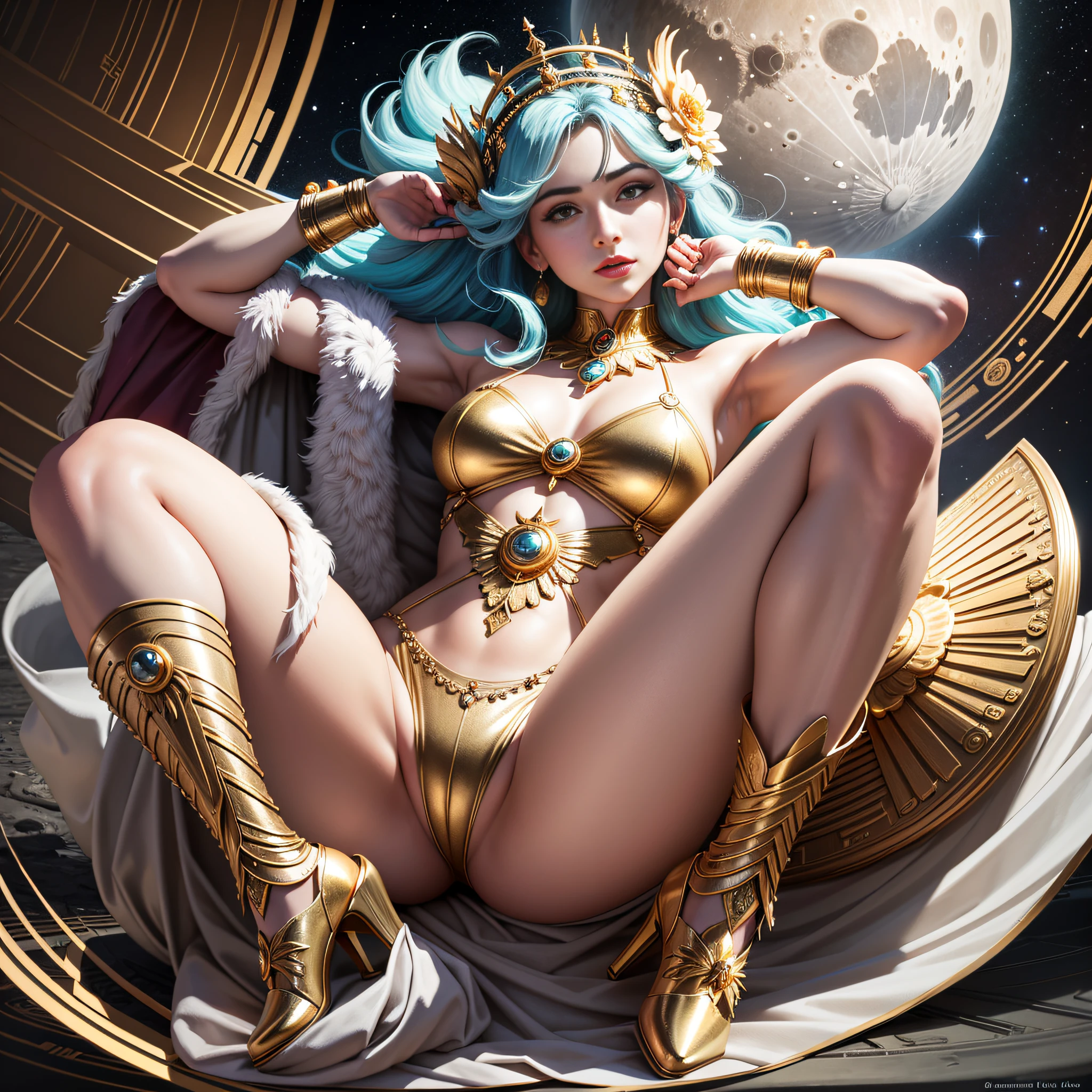 Queen of Jupiter's moon Ganymede, unparalleled beauty, sexy limbs