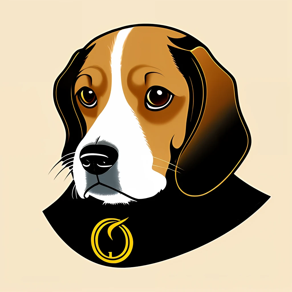 Logo, beagle with a handlebar moustache