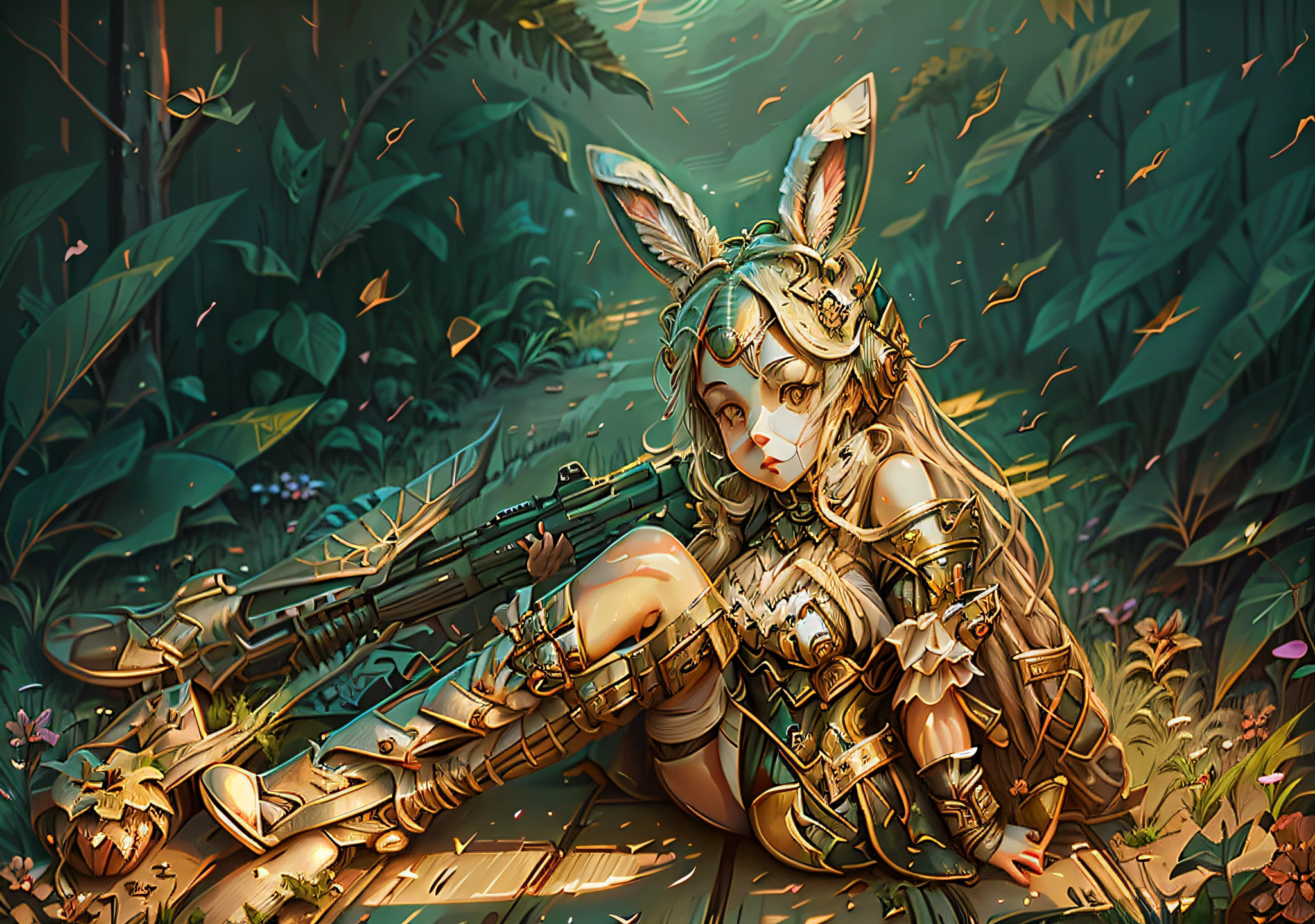 arafed woman in a bunny mask sitting on the ground, bunny leg, bunny girl, with long floppy rabbit ears, playboy bunny, with big rabbit ears, with bunny rabbit ears, ultrarealistic sweet bunny girl, with bunny ears, pretty face with arms and legs, playboy style, rabbit, rabbit_bunny, electrixbunny, beautiful lady with bunny ears