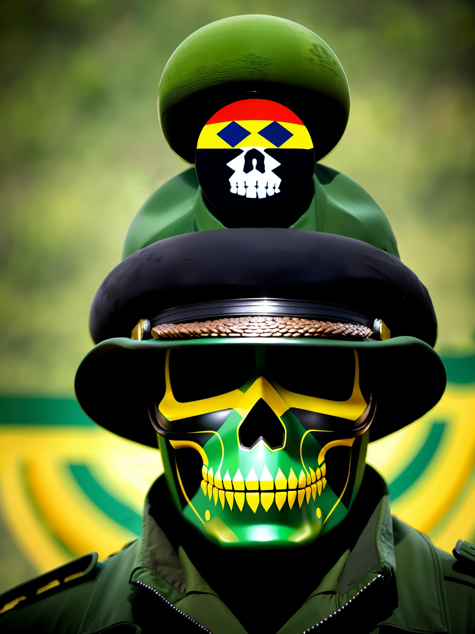 Brazilian military army with skull face