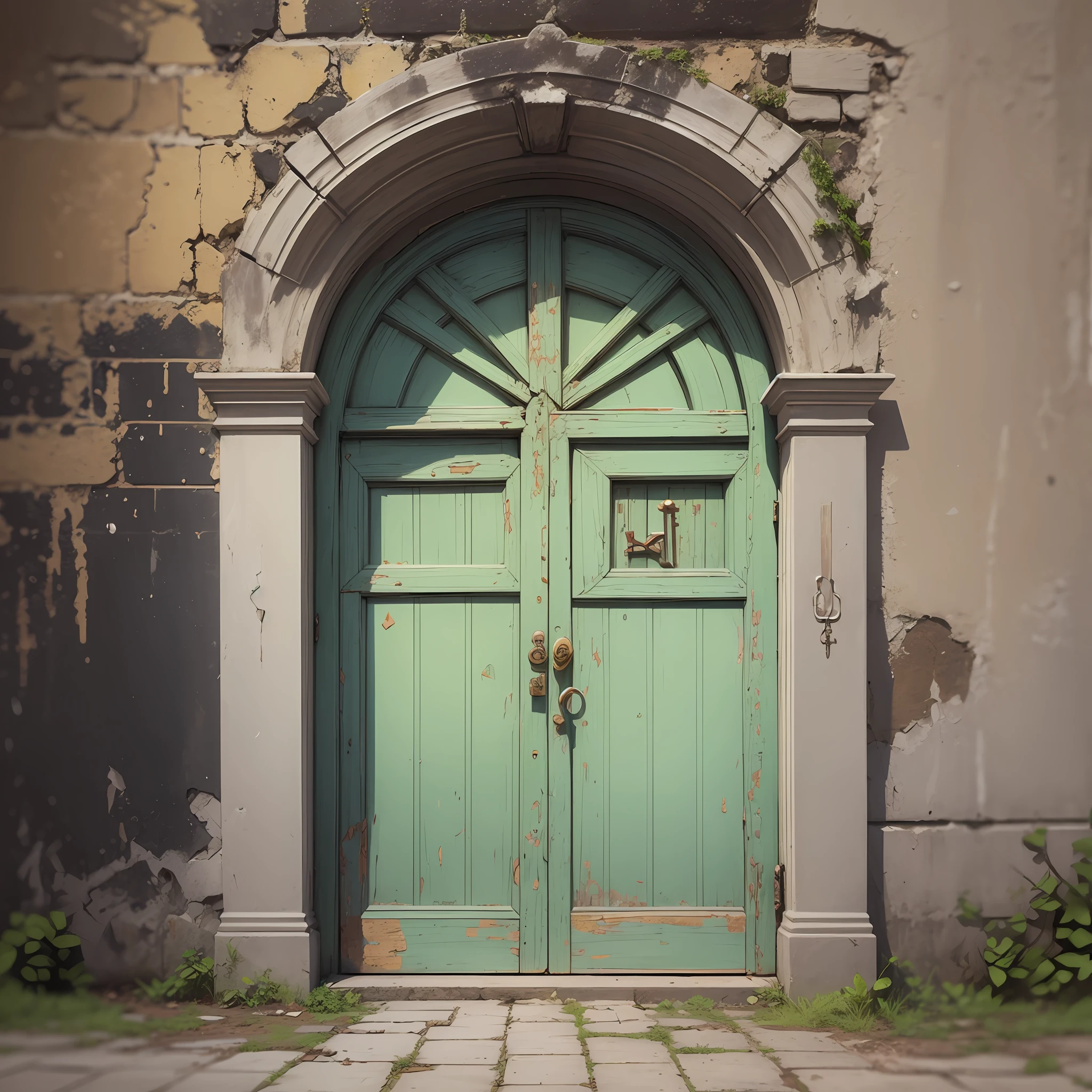 Create a realistic image of a golden key in an old door --auto --s2
