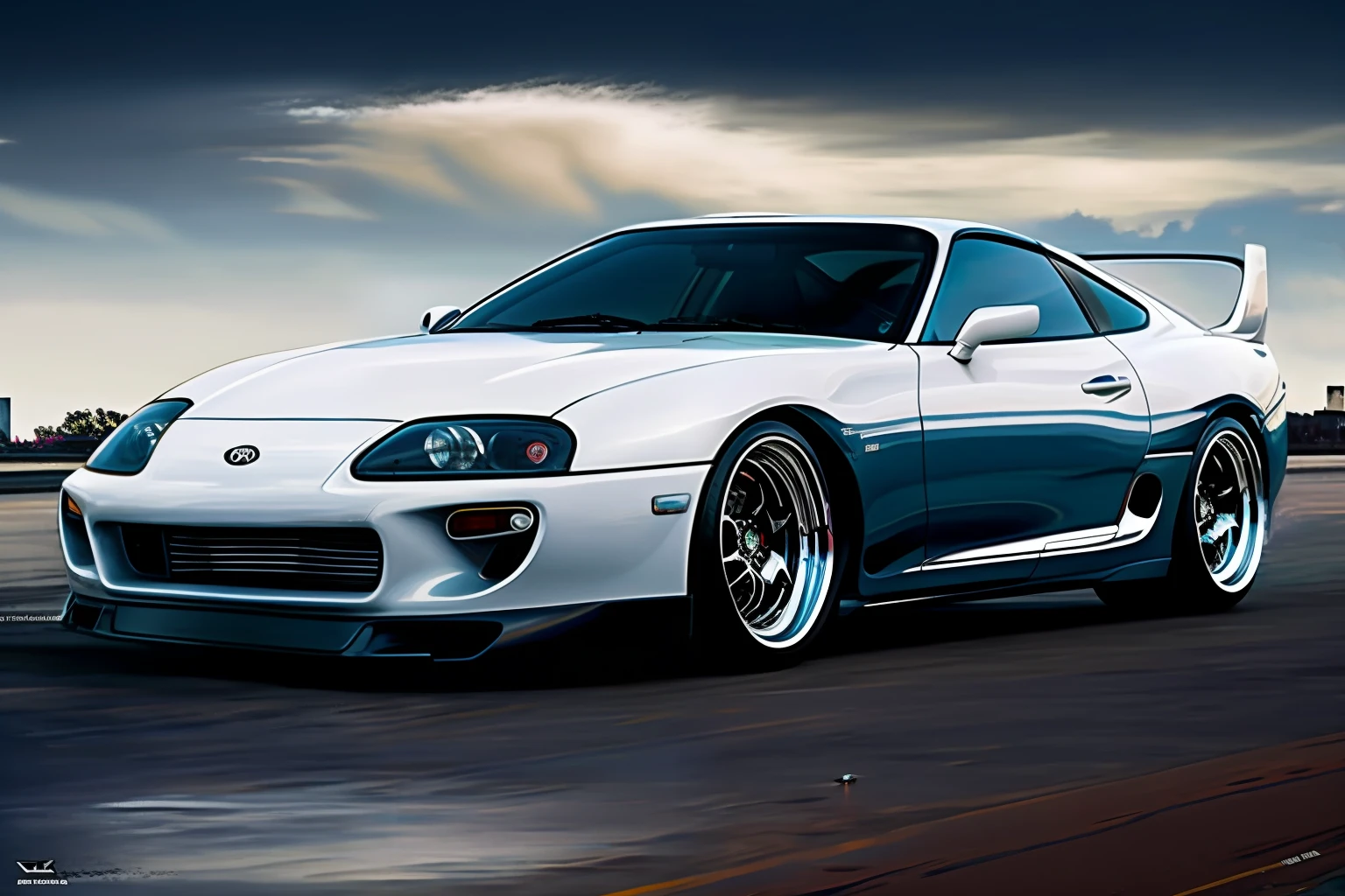 Toyota supra using the same painting as the skyline used by Brian in fast and furious 2