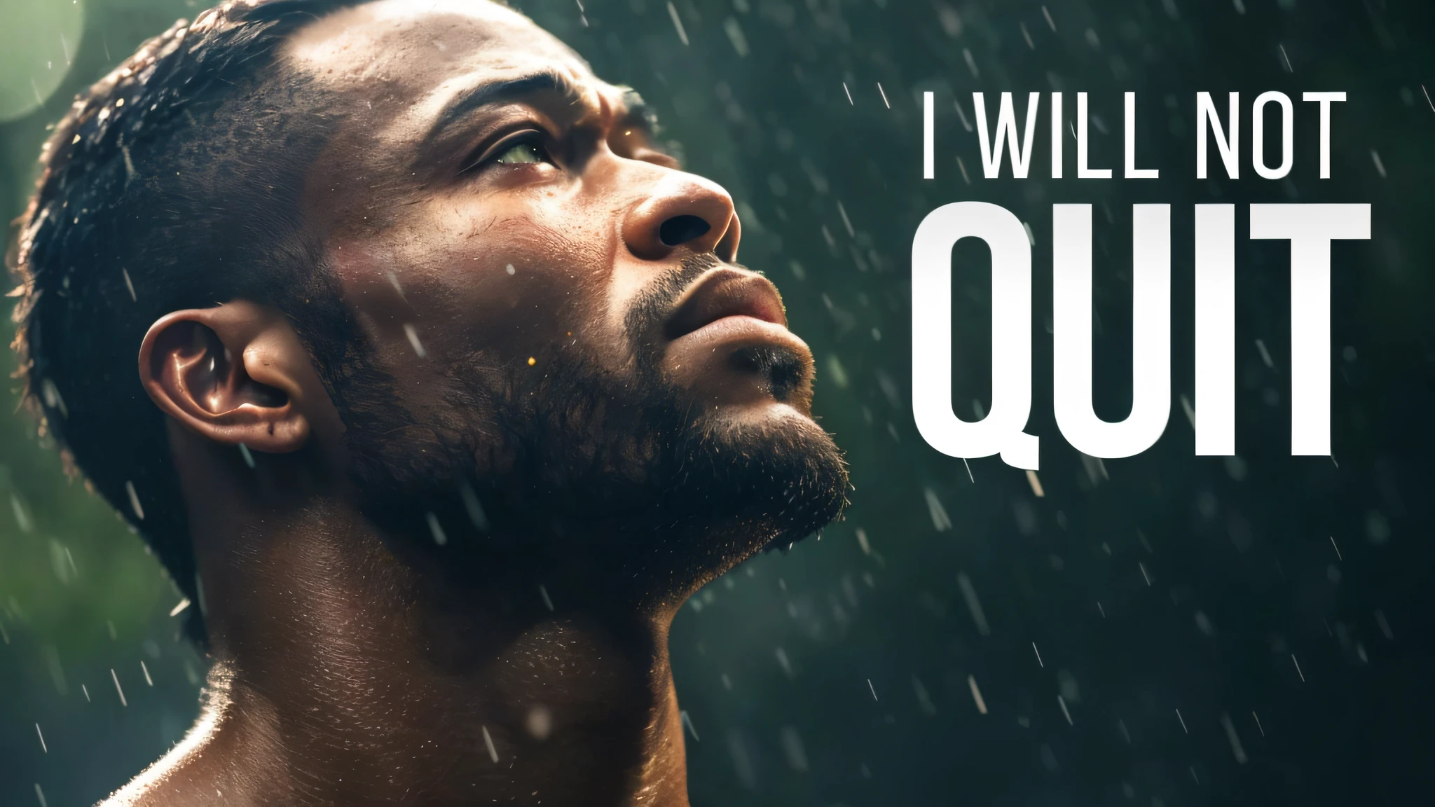 a close up of a man in the rain with a quote on it, inspired by Ma Quan, hq 4k wallpaper, inspired by Qu Leilei, high qualitt, quiet intensity, queer, quiet disdain, quint, quak, inspired by John Quidor, quixel, inspired by Quinton Hoover, if i only could, quotev