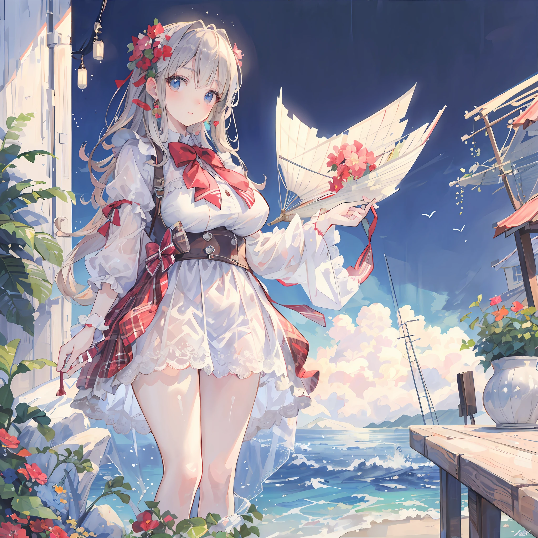 ((Best Price Quality, Realistic, Masterpiece: 1.3)) Girly, childlike big breasts, big breasts, transparent clothes, wet, shy, NSFW