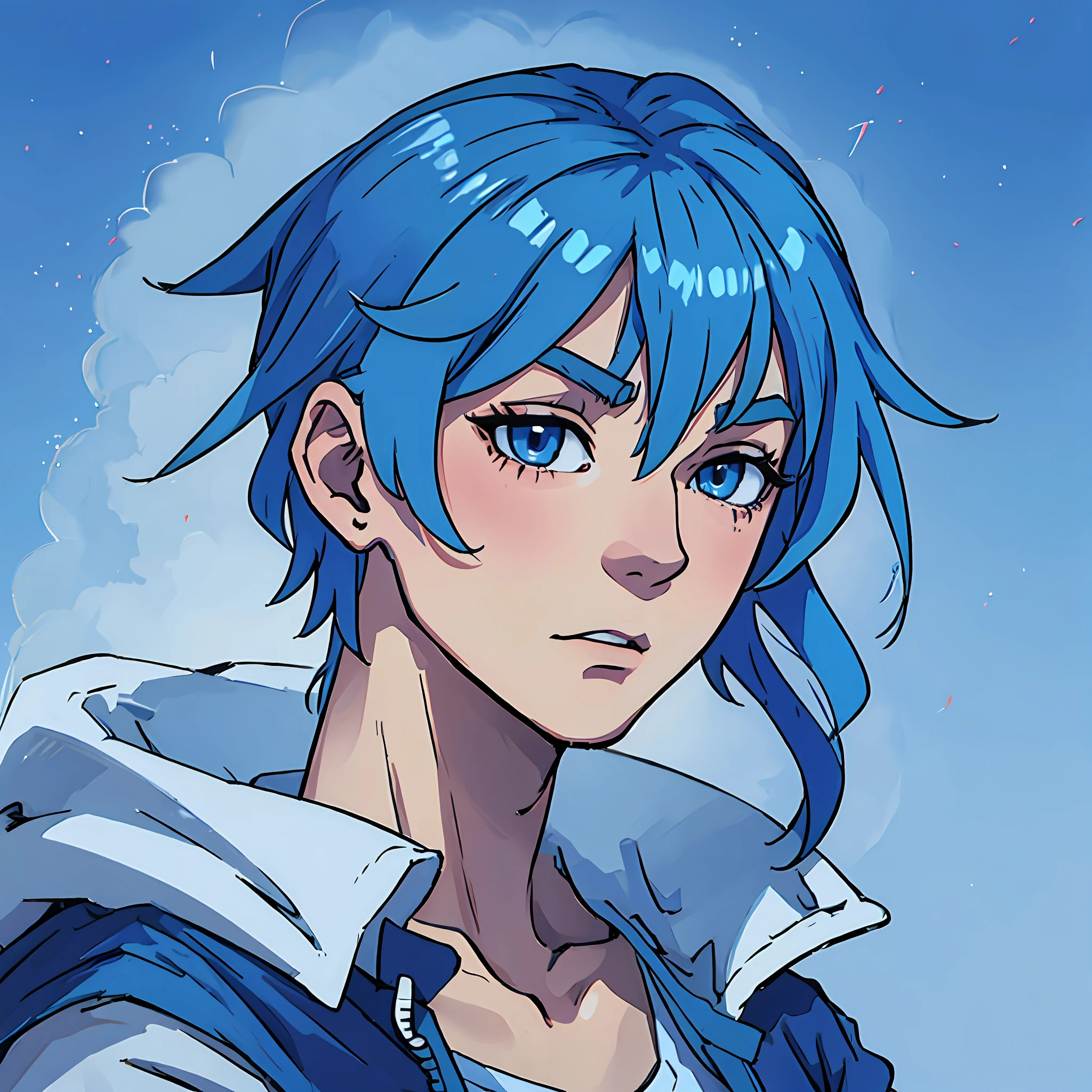 Anime male character blue hair --auto --s2