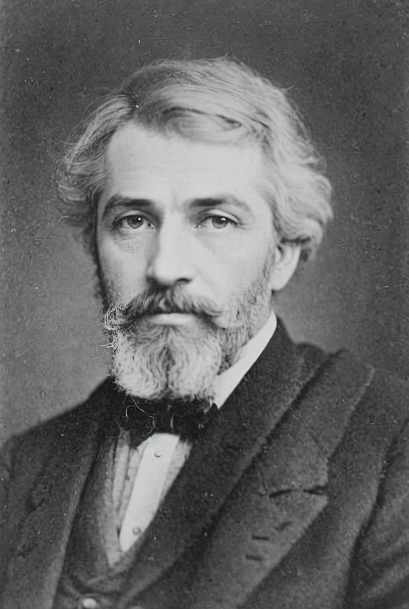 a black and white photo of a man with a beard, albert bierdstadt, theodore chasseriau, adolphe bouguereaum, ivan aivazovski, gustav moreau, thomas cole and gustave dore, by Samuel F. B. Morse, leon francois comerre, czeslaw znamierowski, carl gustav carus